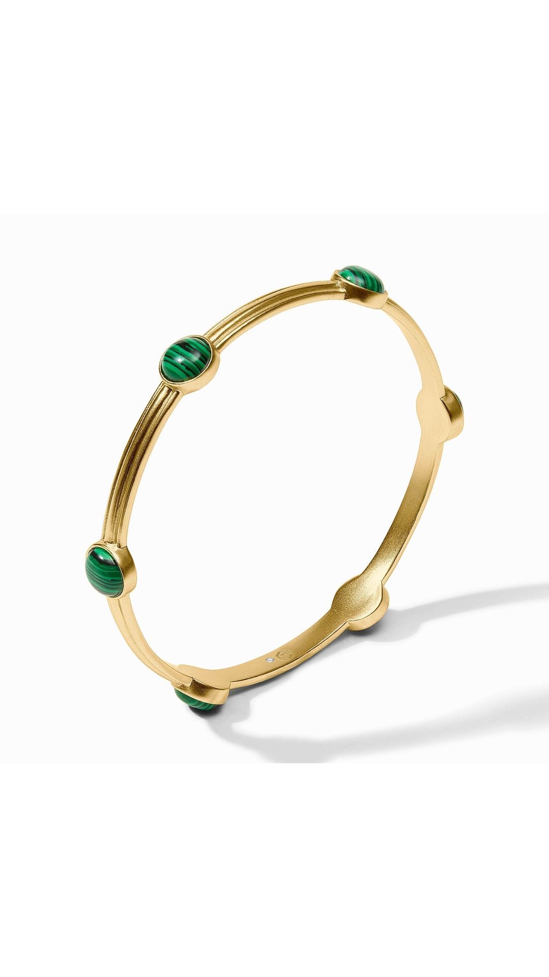 Julie Vos Essex Stone Bangle in Malachite Green - standing view
