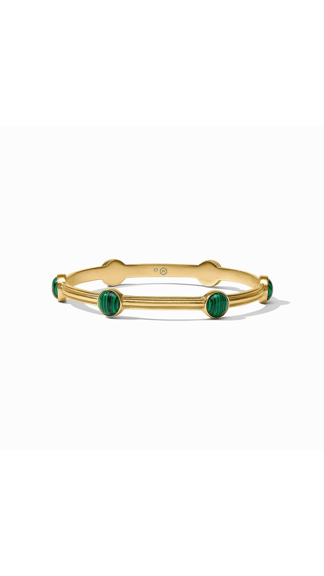 Julie Vos Essex Stone Bangle in Malachite Green - 24K gold plate
