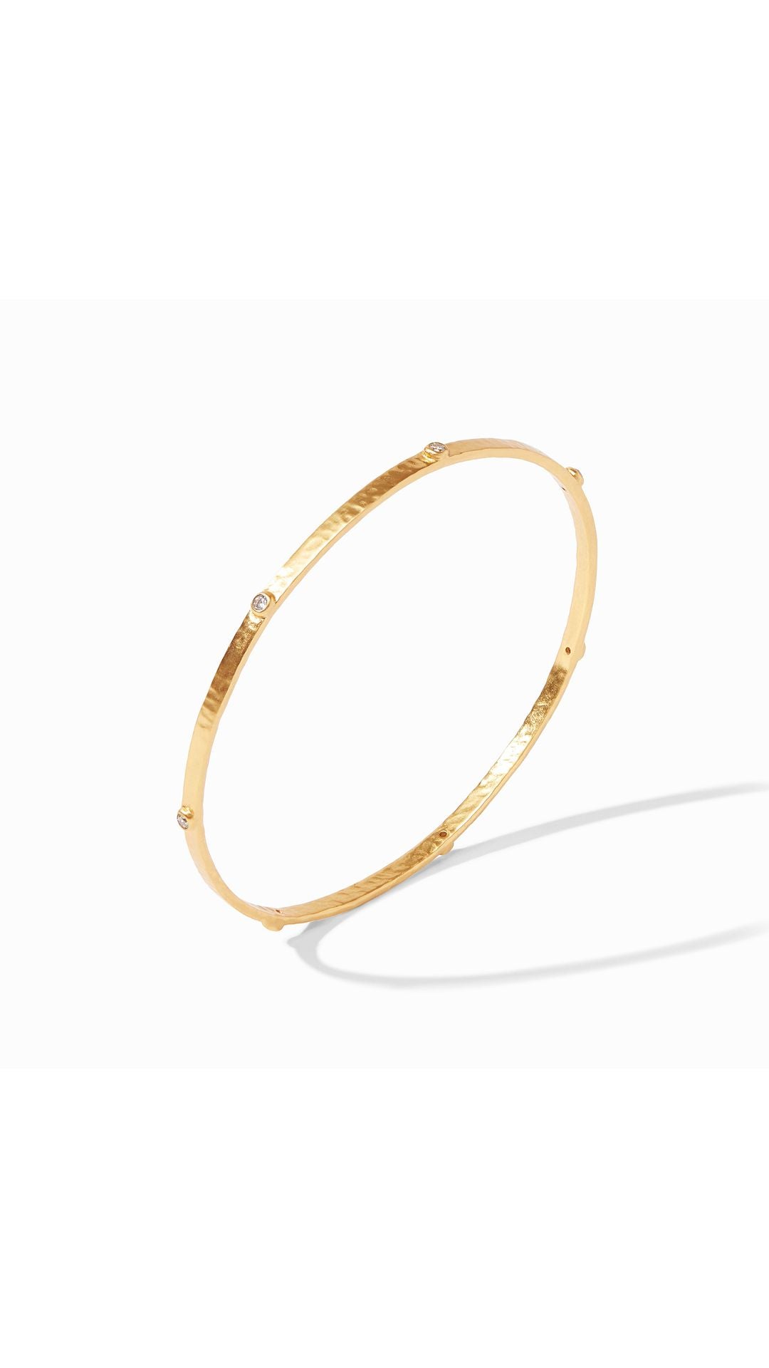 Julie Vos Crescent Stone Bangle in Cubic Zirconia - standing view