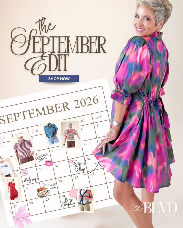 The September Edit from The BLVD with a September 2026 calendar of outfits