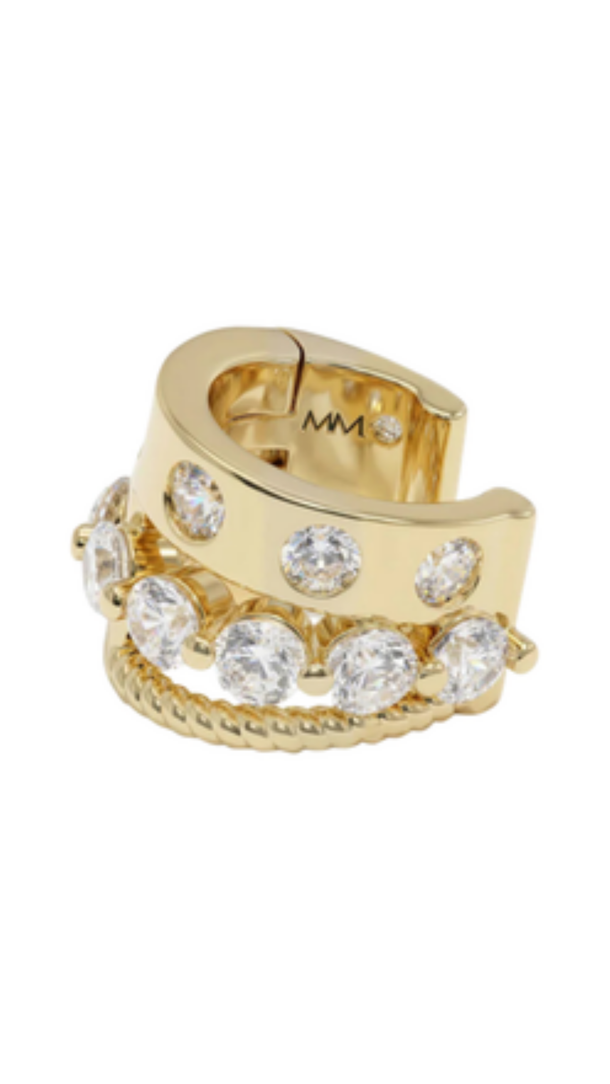 Ashley Venice Ear Cuff, full view on white