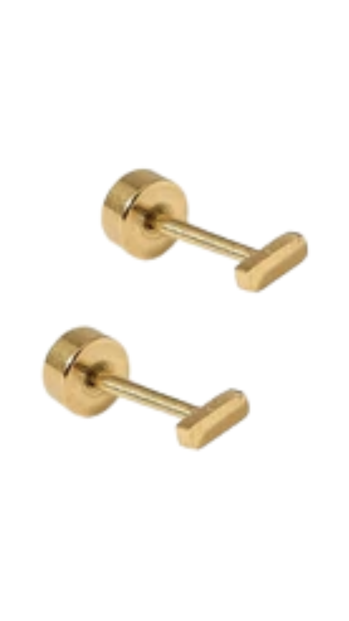 Screwback Stud Earrings/Micro Bar, full view on white