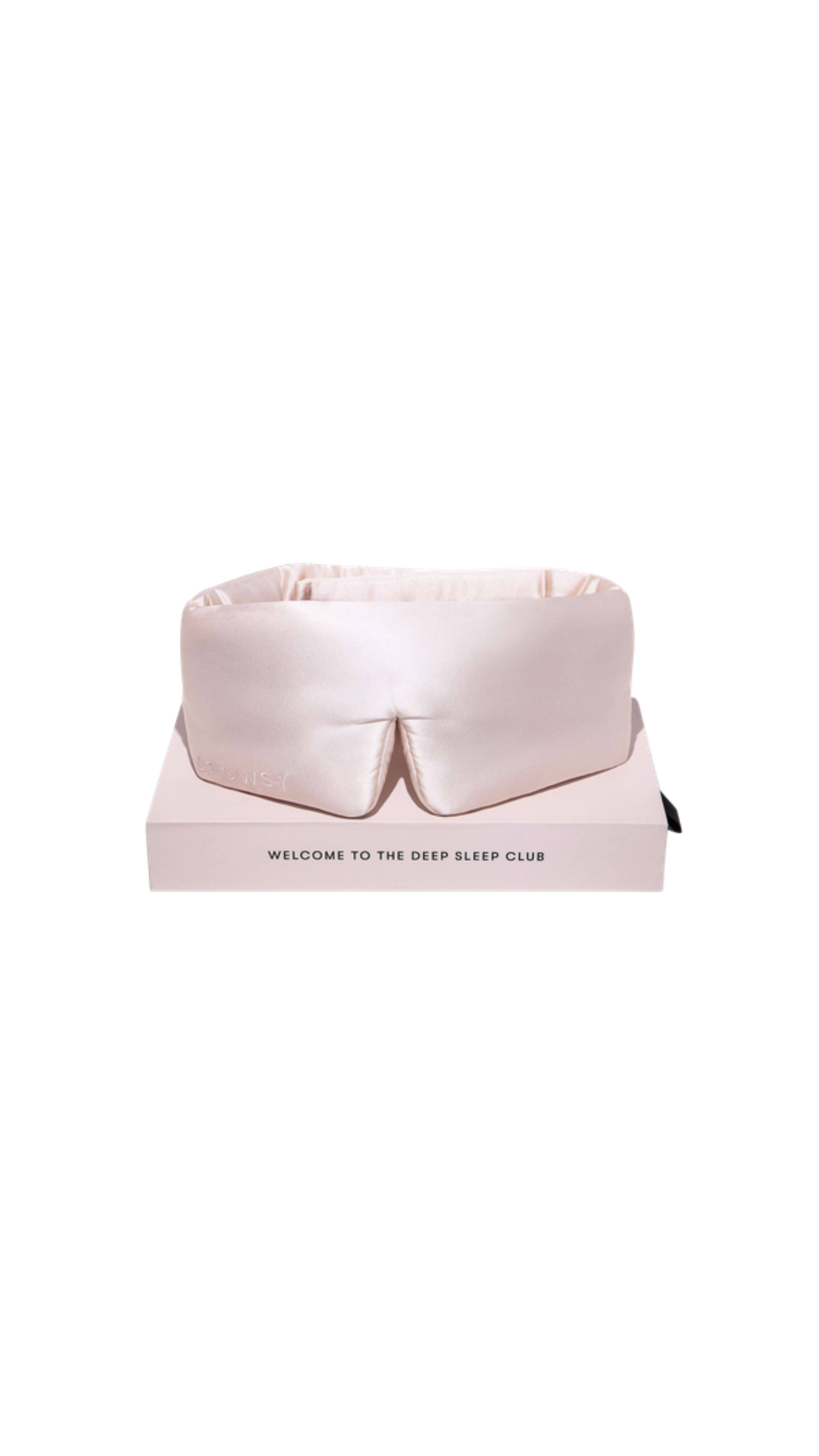 Sunset Pink Silk Sleep Mask, full view on white