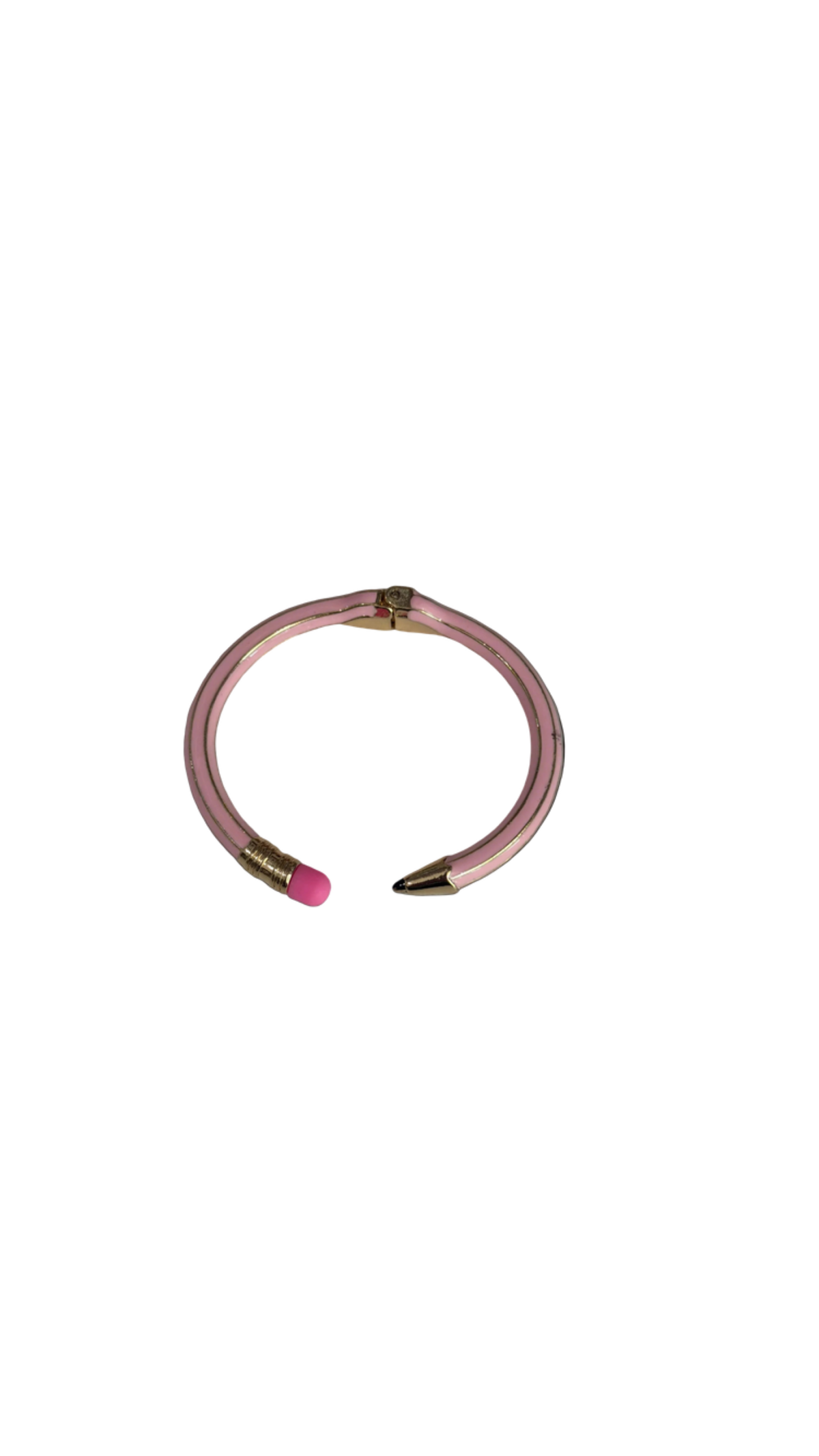 Pink Pencil bracelet, full view on white