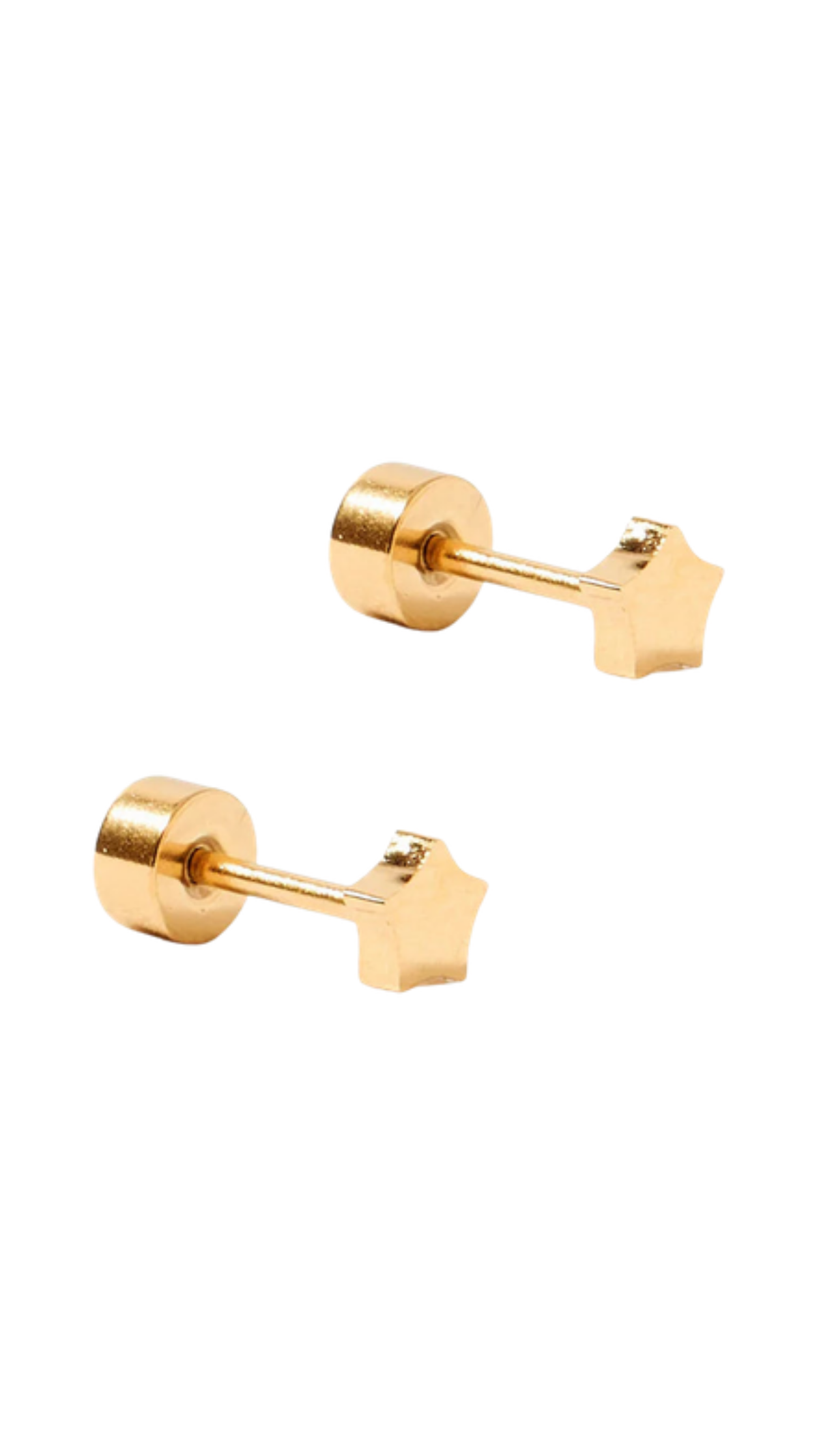 Screwback Stud Earrings/STELLA, full view on white