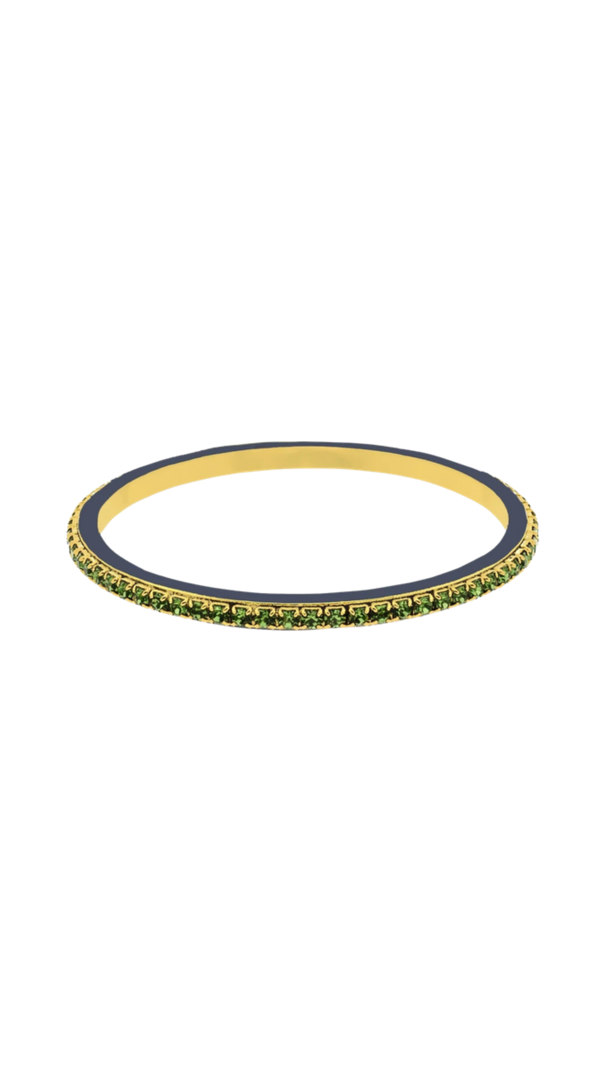 Helly Bangle in Peridot, full view on white