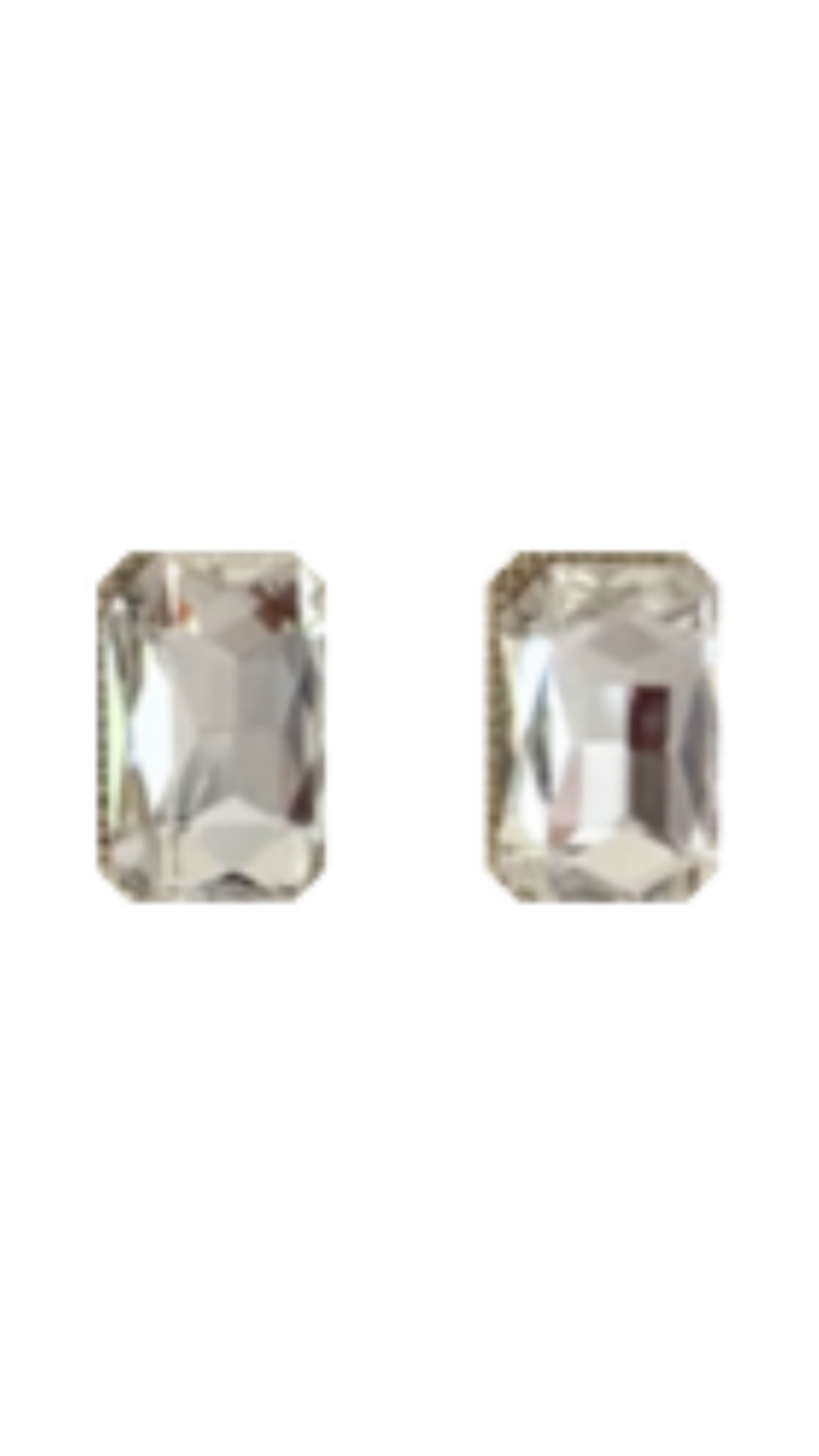 Rhinestone Earrings Small, full view on white