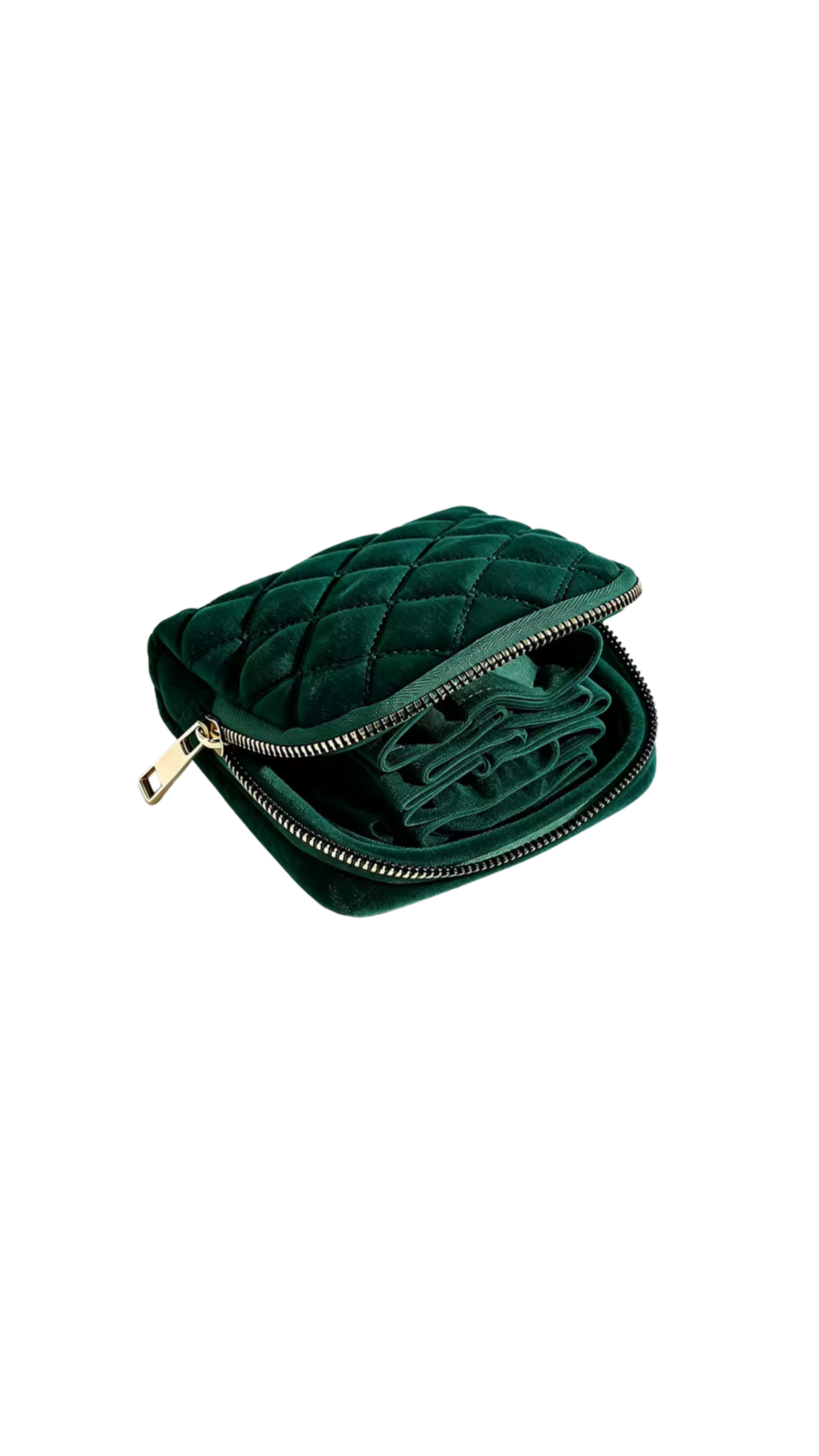 Quilted Jewelry Case, full view on white