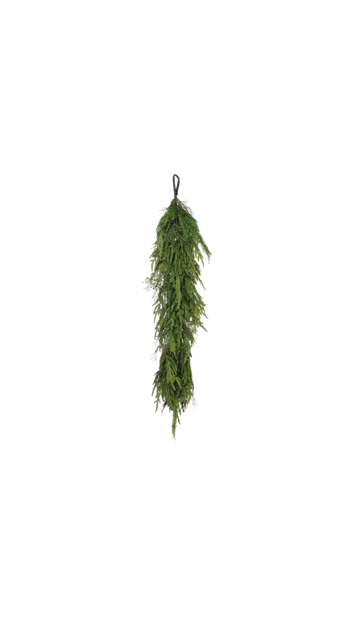 Cypress/Norfolk Pine Garland - Natural Green (48"), full view on white