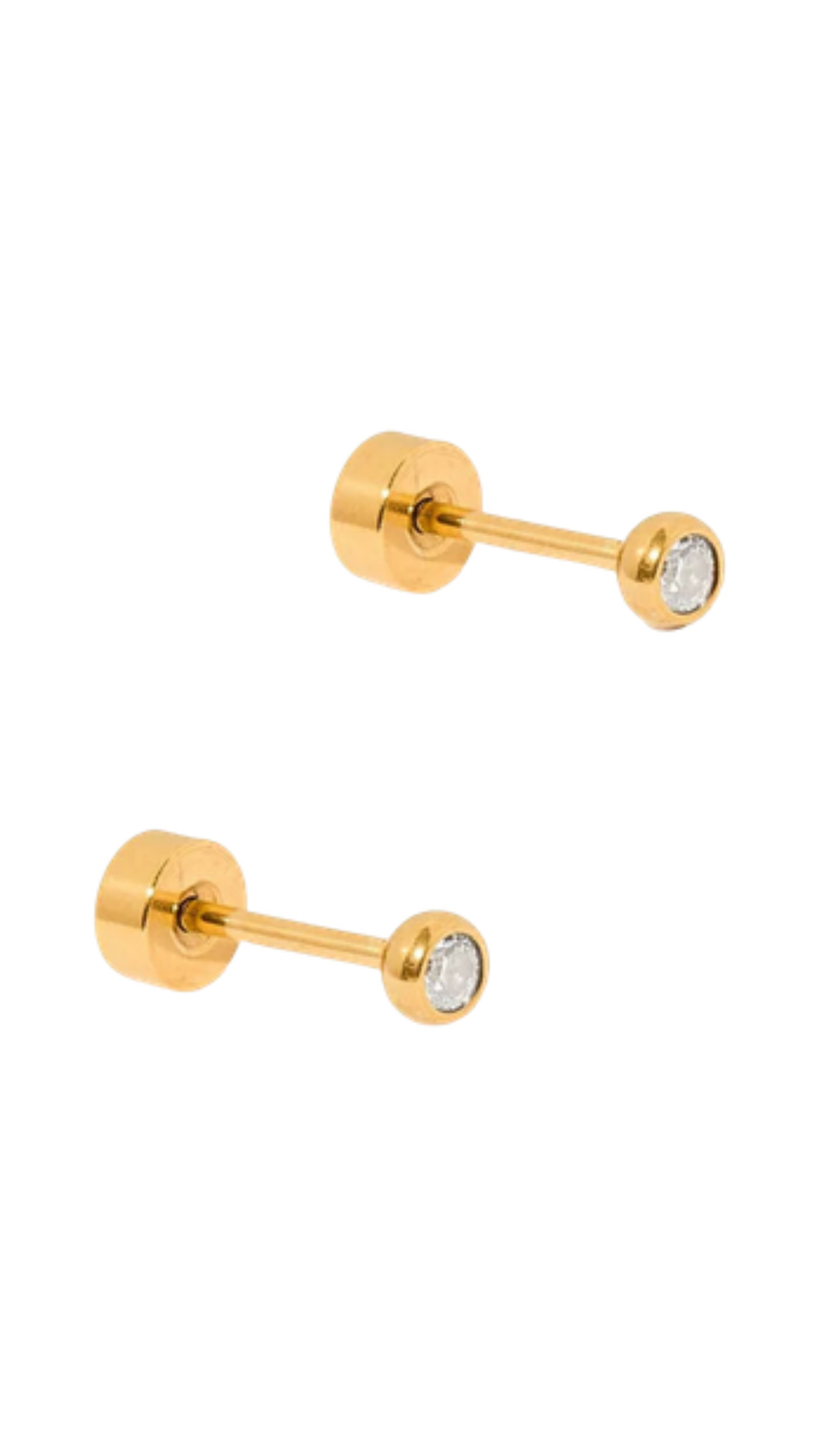 Screwback Stud Earrings/COOPER, full view on white