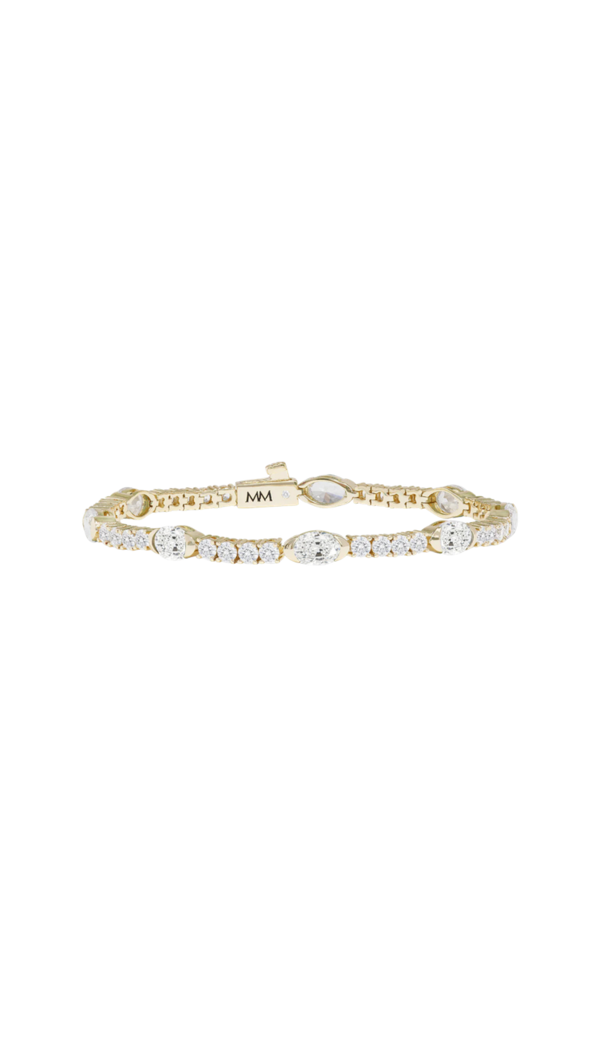The Maven Tennis Bracelet, full view on white