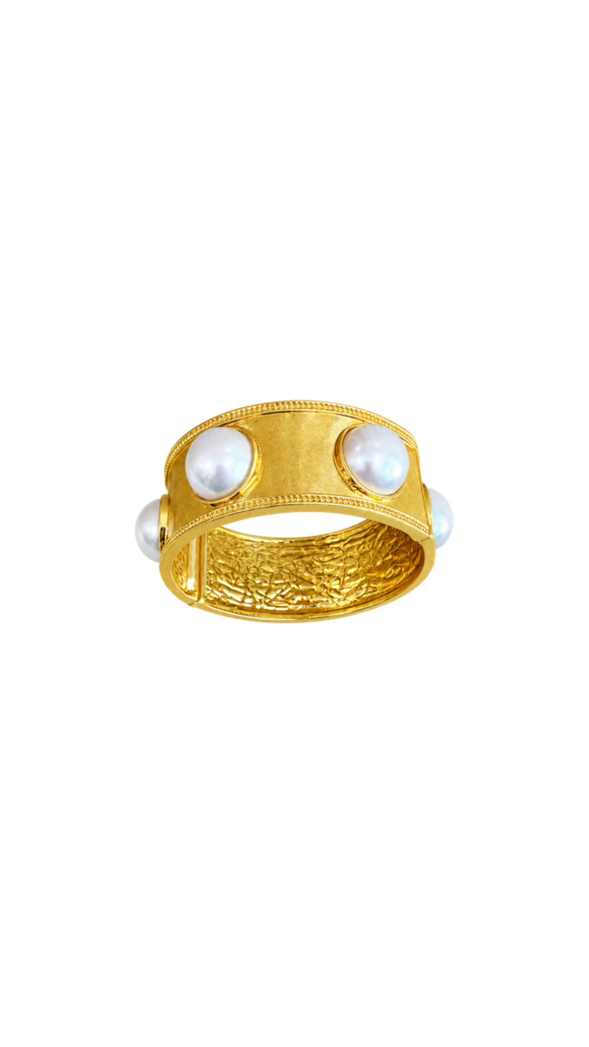 Pearl Station Stretch Bangle, full view on white