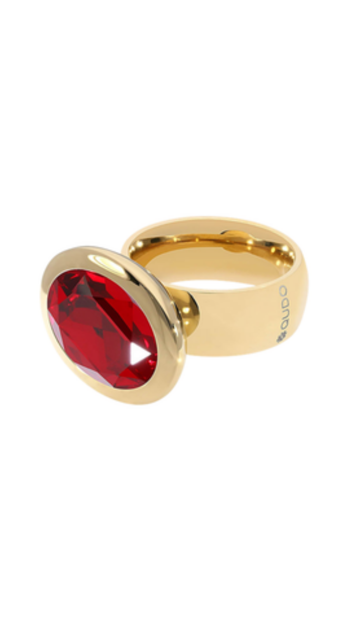 Tivola Big Crystal Ring - Siam, full view on white
