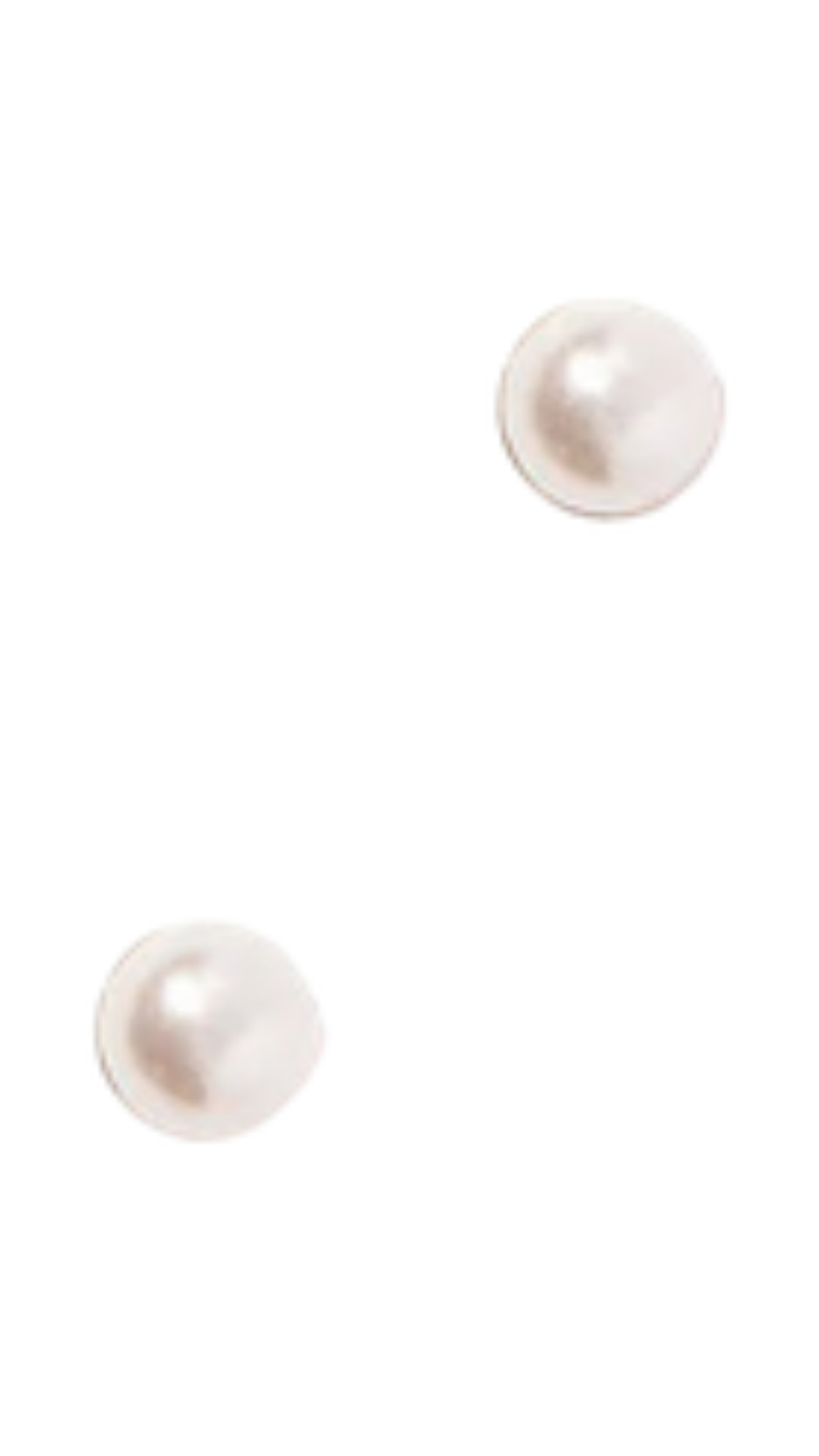 Screwback Stud Earrings/PEARL, full view on white