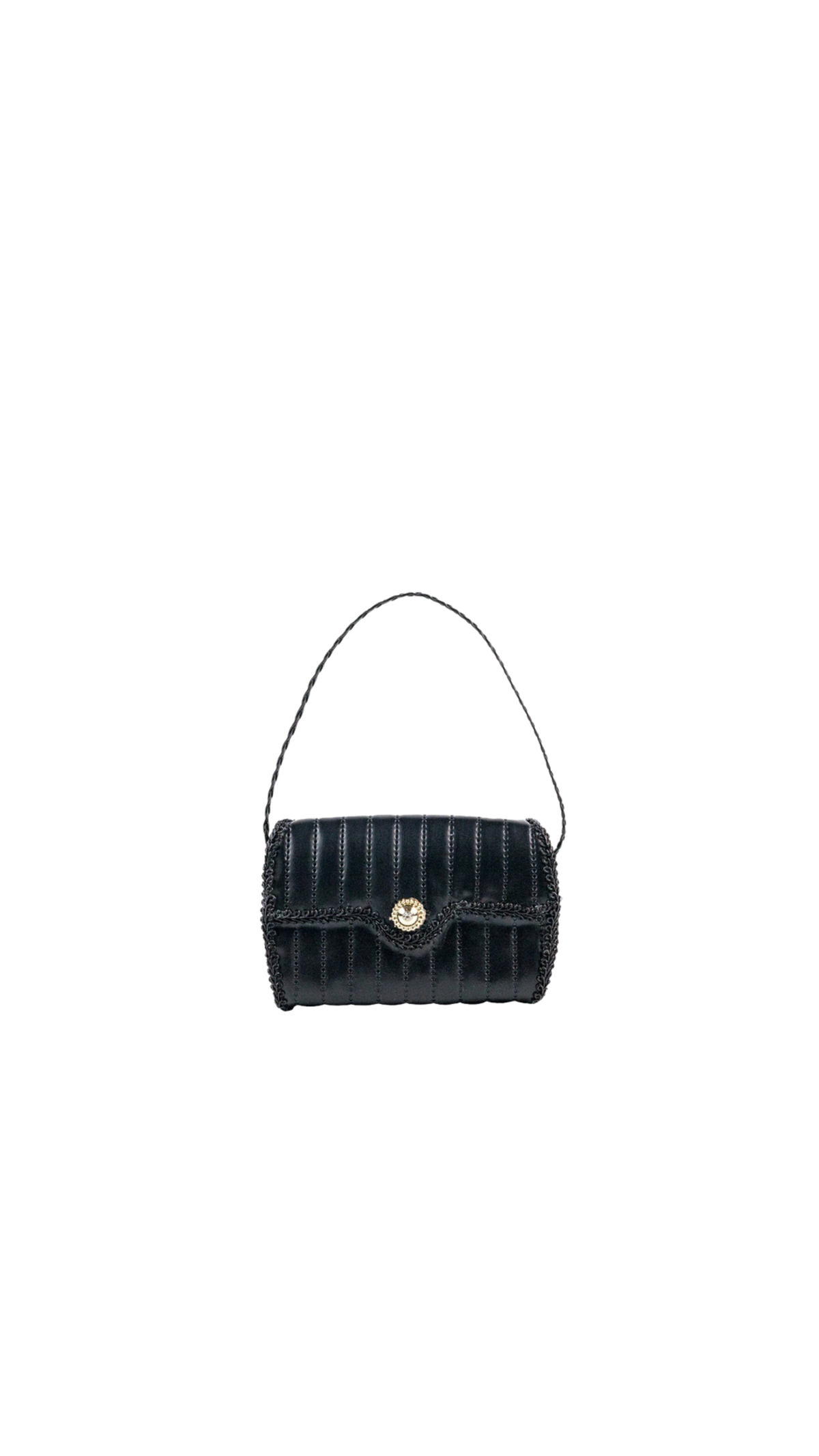 3.5" Black Purse Ornament, full view on white