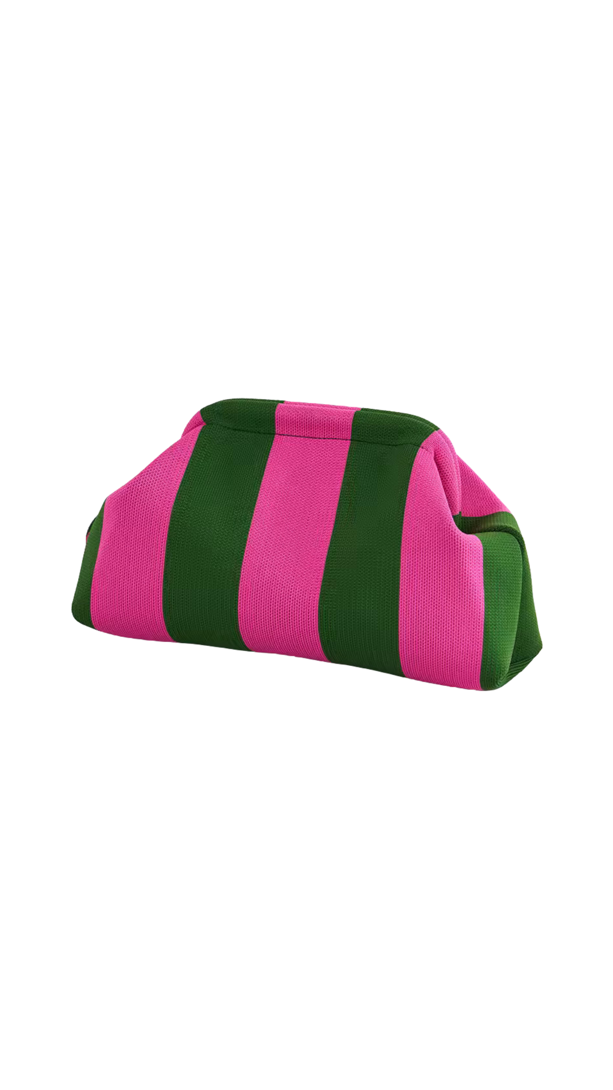 Dumpling Striped Clutch, full view on white