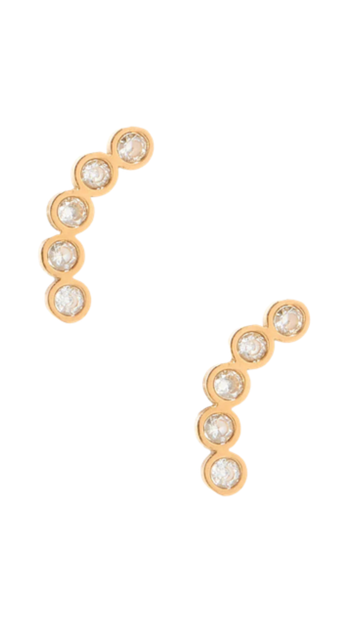 Screwback Stud Earrings/ABIGAIL, full view on white