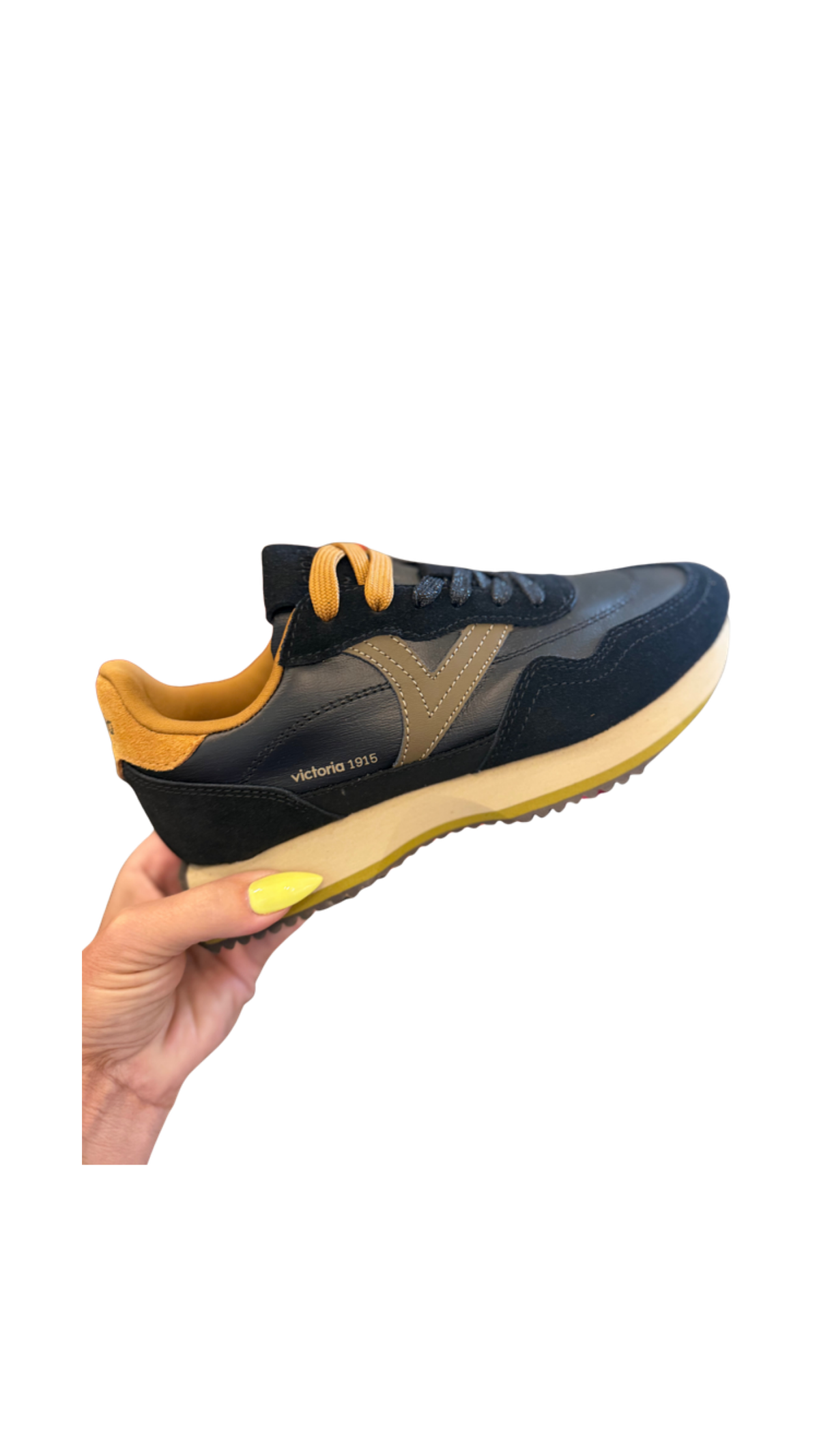 Cosmos Nylon & Suede Sneaker/Black, full view on white