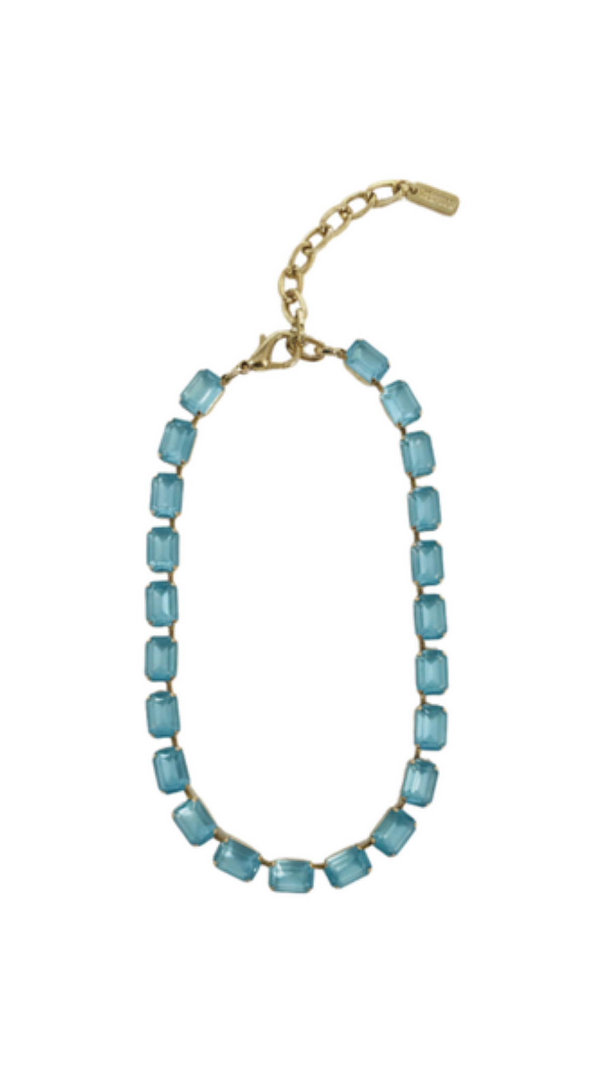 Jabari Necklacein Aquamarine Matt, full view on white