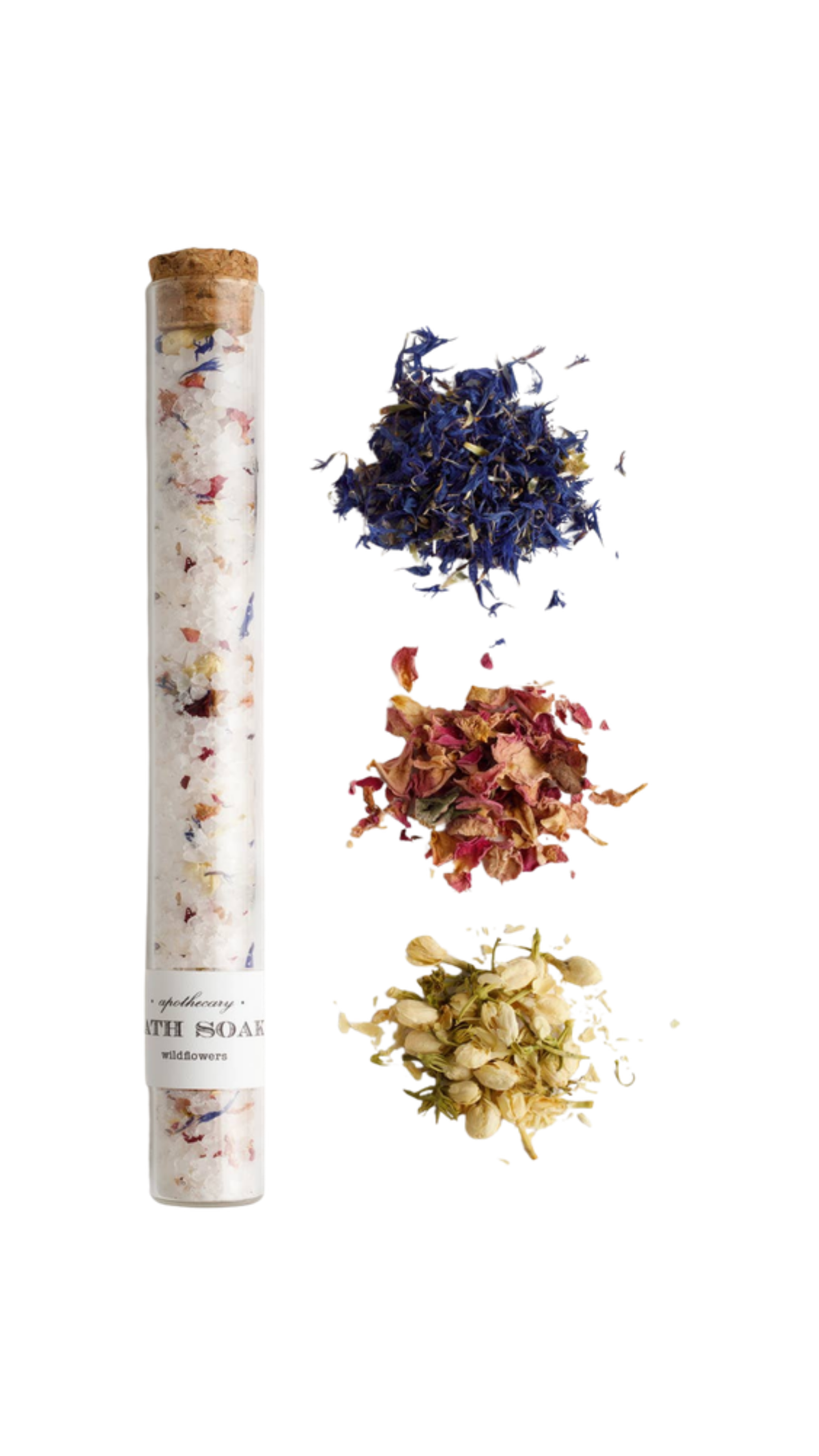 Wildflowers : Bath Soak Tube ( bath salts ), full view on white