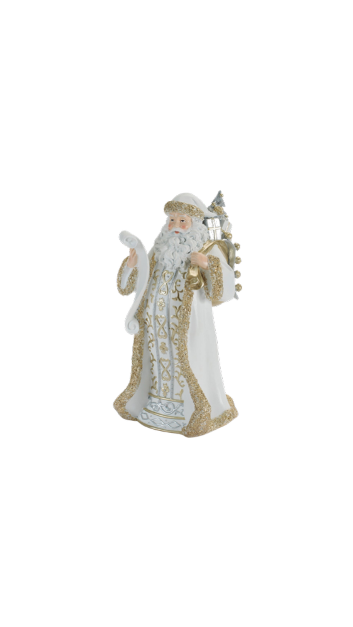 12" Santa with List, full view on white