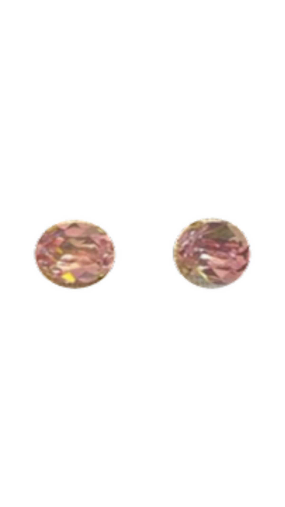 Oval Studs/Pink, full view on white