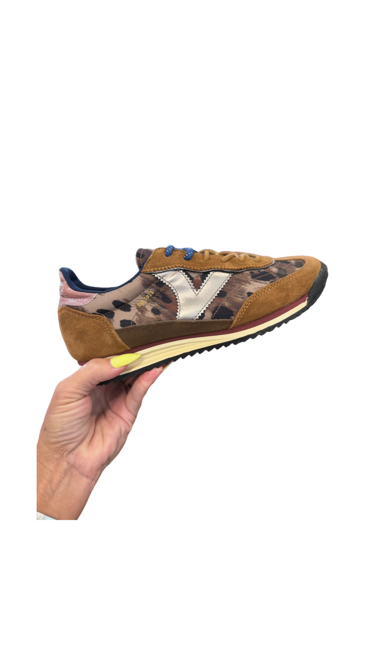 Saturno Animal Print Sneaker/Brown, full view on white