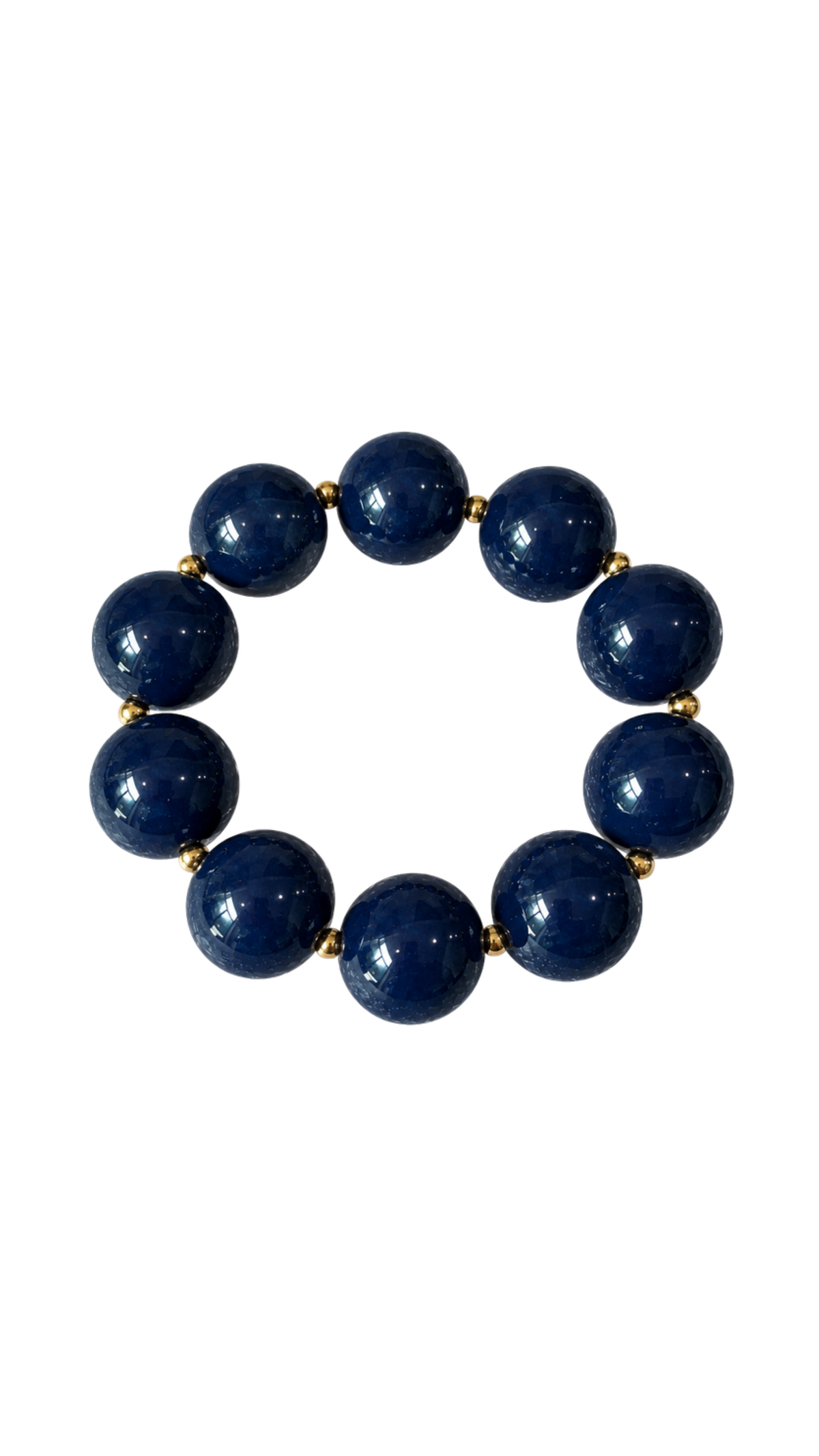 Chunky Round Bead Stretch Bracelet, full view on white
