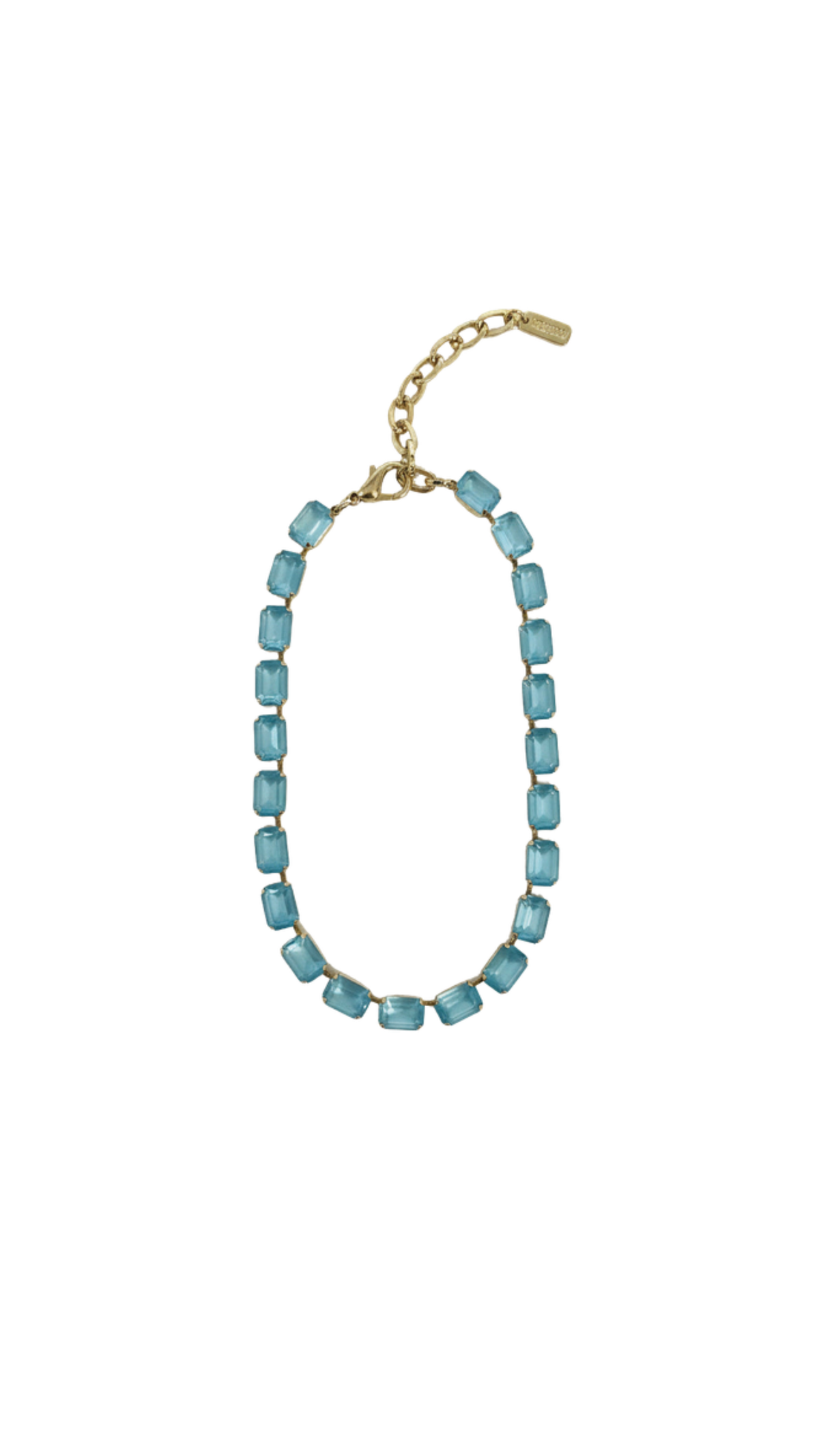 Jabari Necklacein Aquamarine Matt, full view on white
