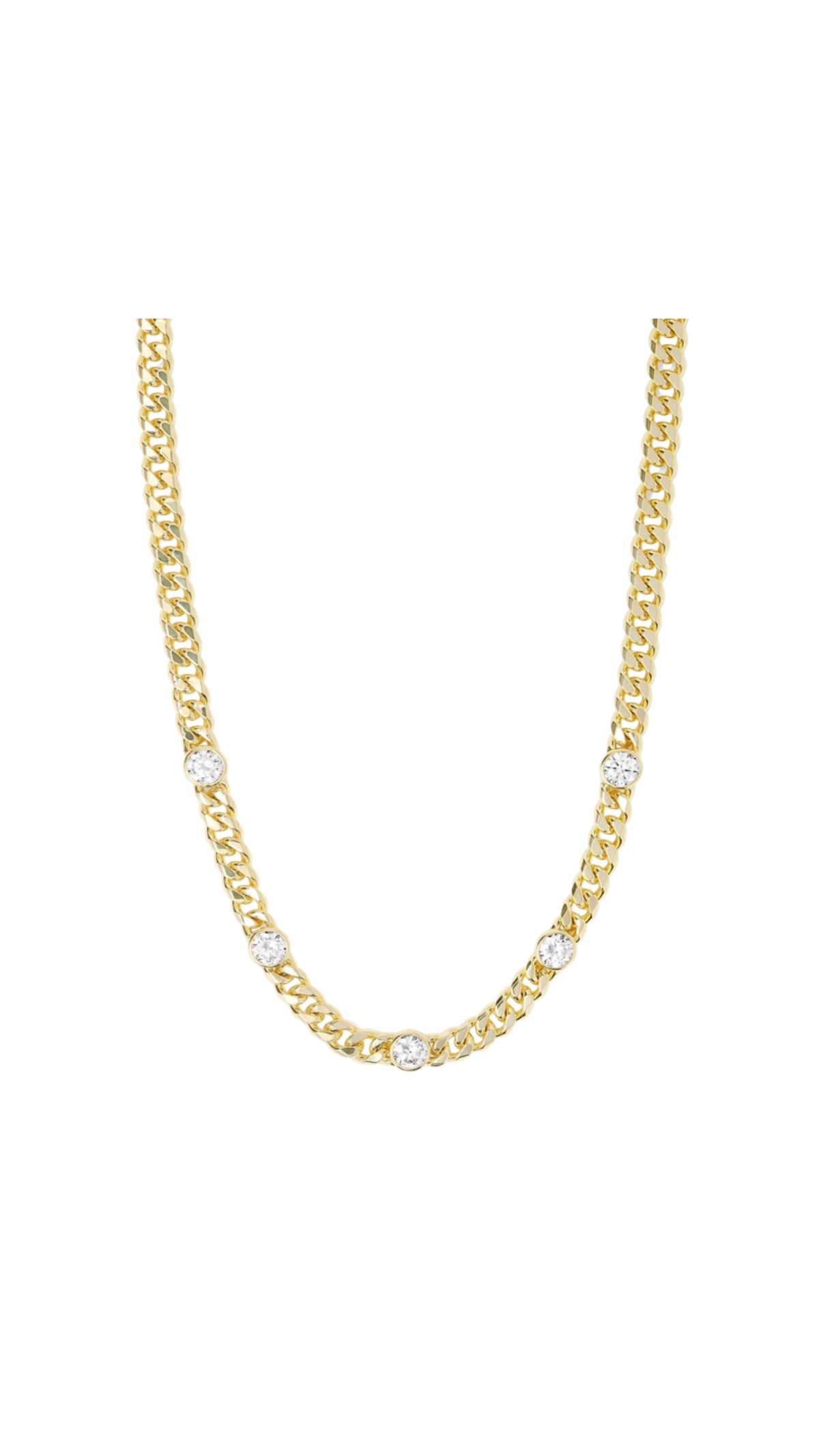 Julian 5 Diamond Necklace 16", full view on white