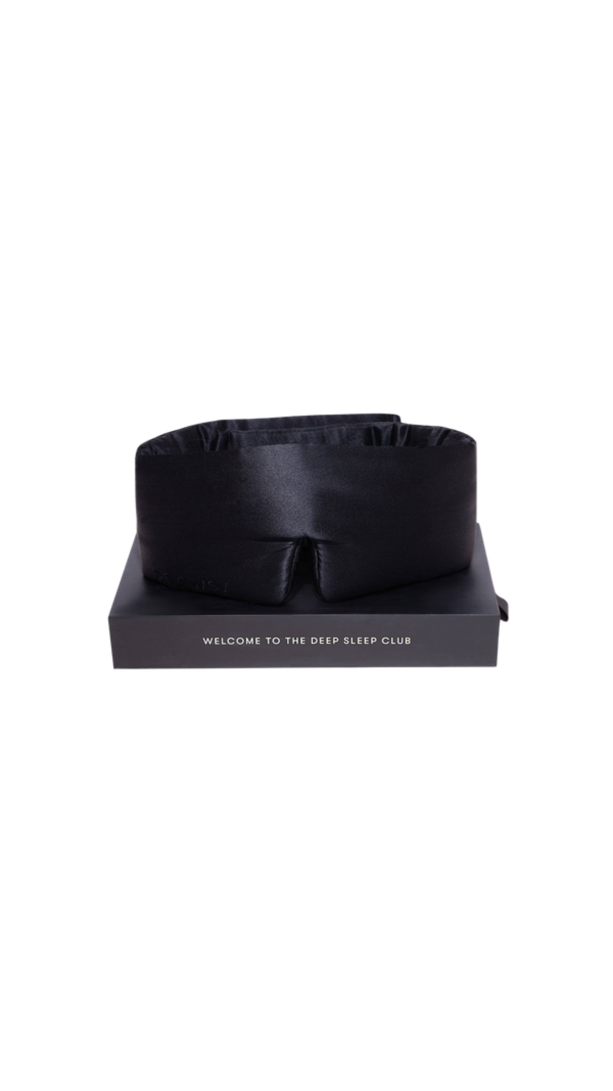 Black Jade Silk Sleep Mask, full view on white