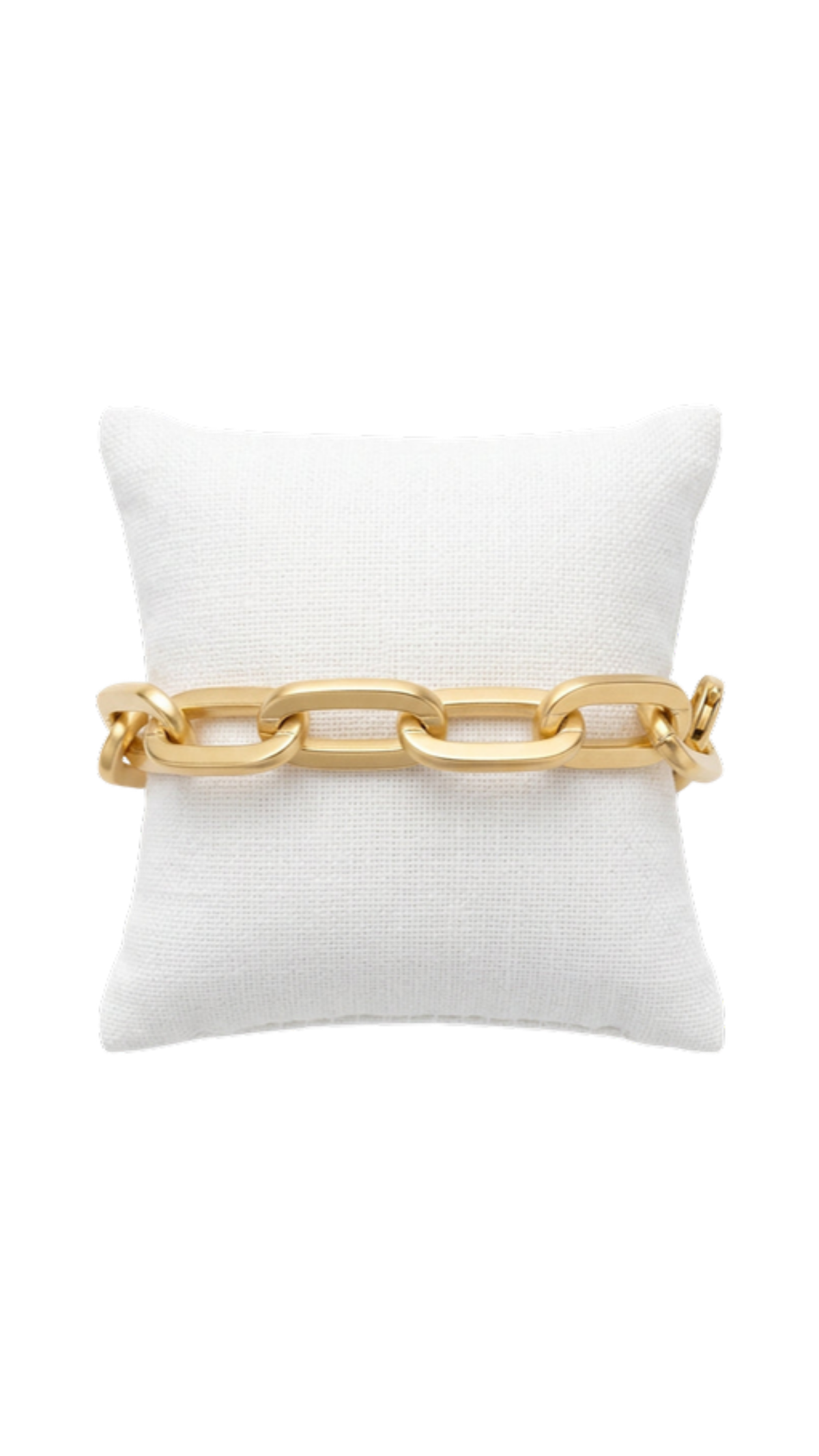 Magnetic Gold Link Bracelet, full view on white