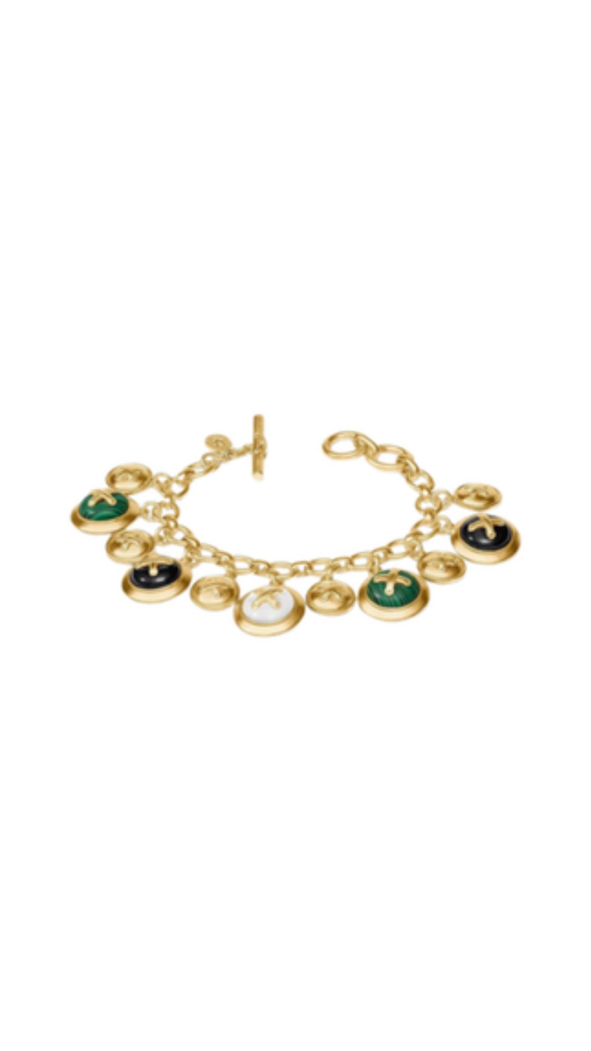 Essex Charm Bracelet/Multi Stone, full view on white