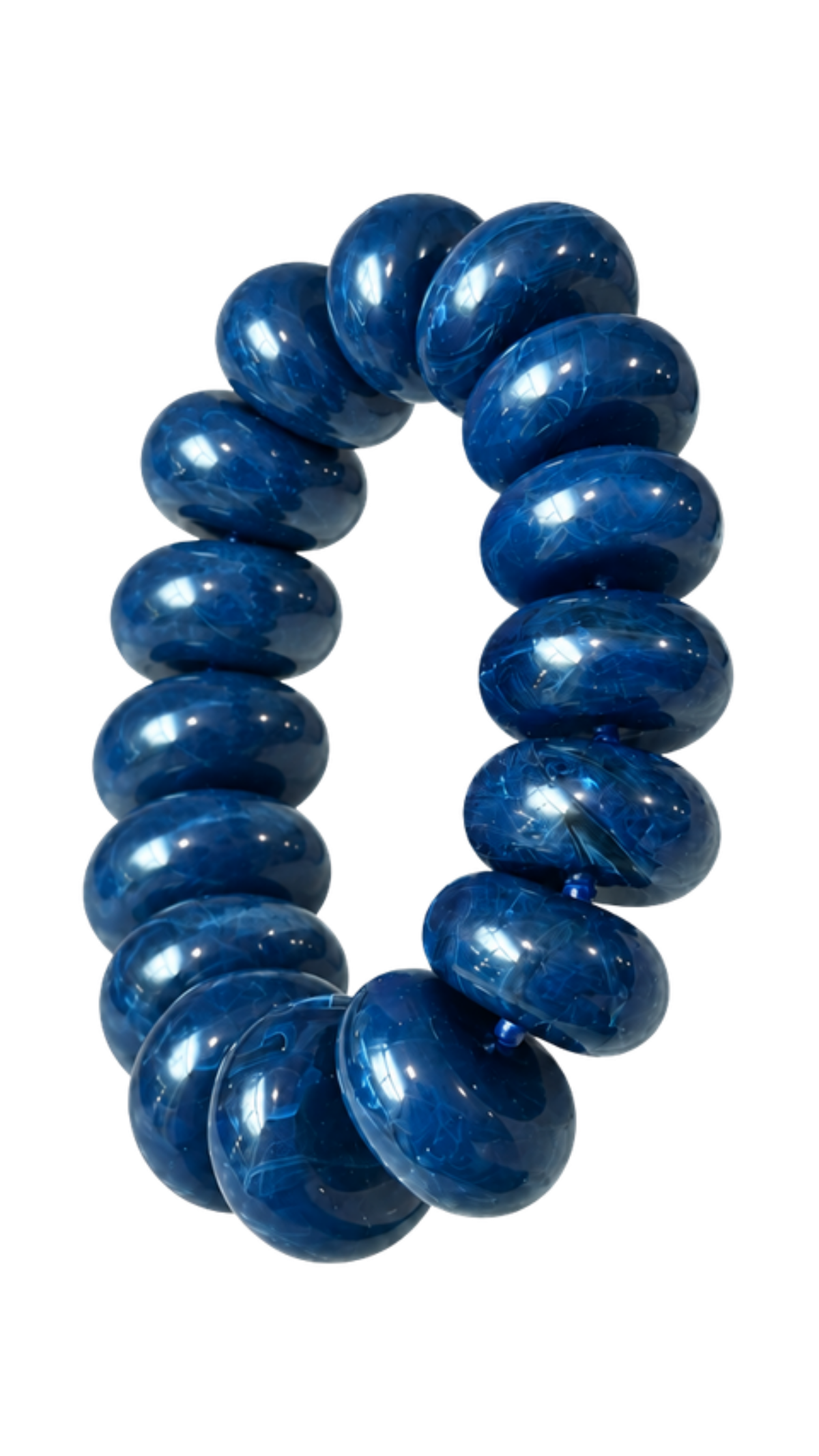 Chunky Rondelle Bead Stretch Bracelet, full view on white