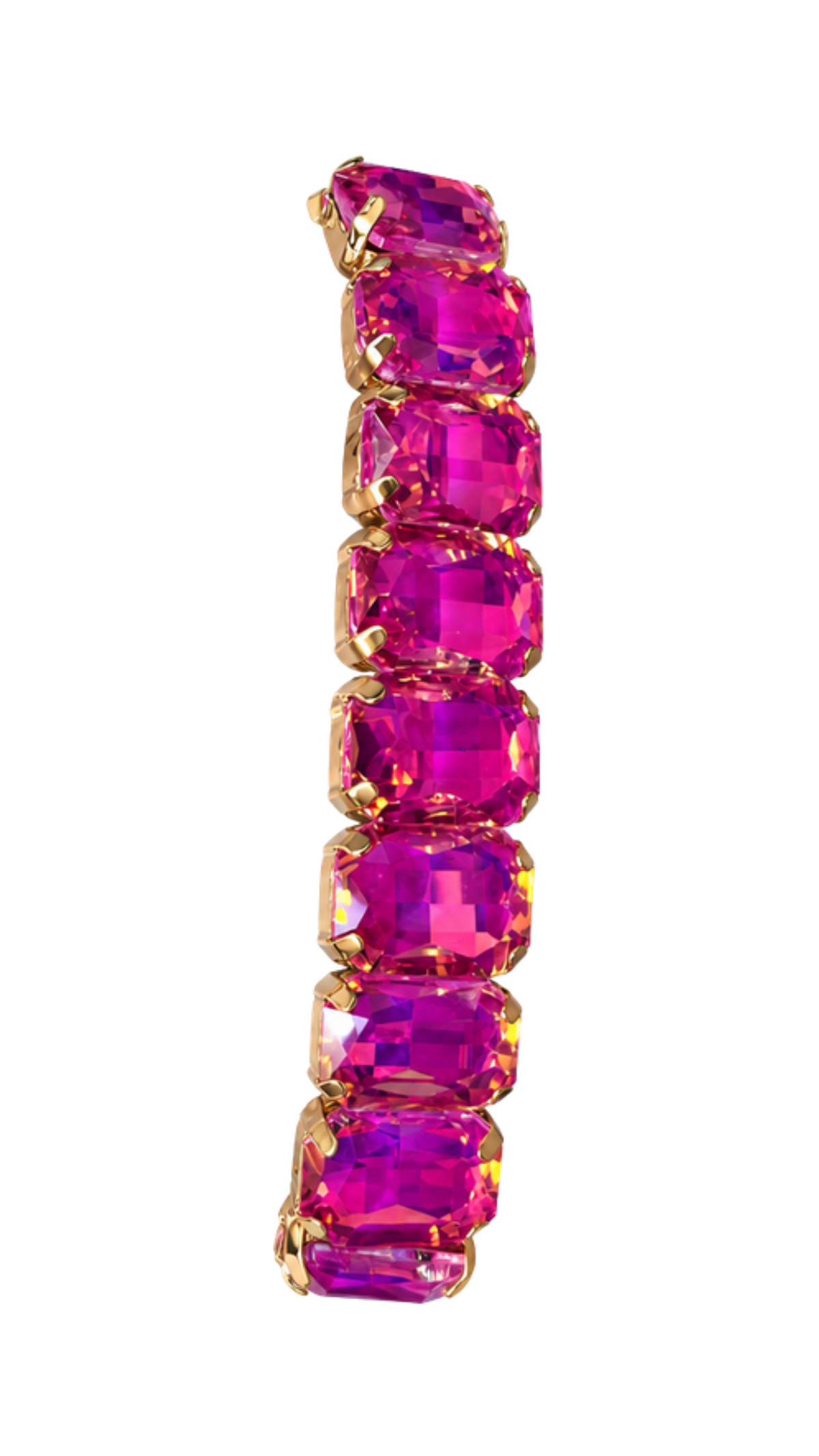 Jeweled Rectangle Stone Stretch Bracelet, full view on white