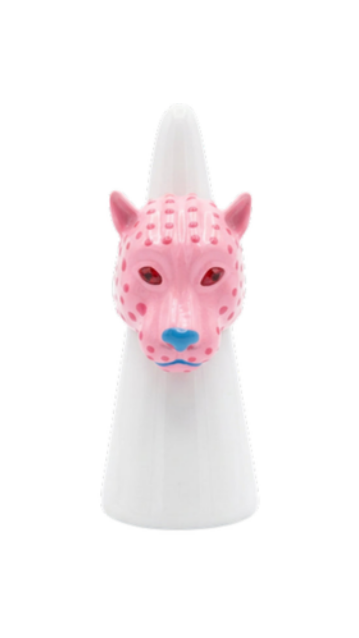 Large Enamel Leopard Ring/Pink, full view on white