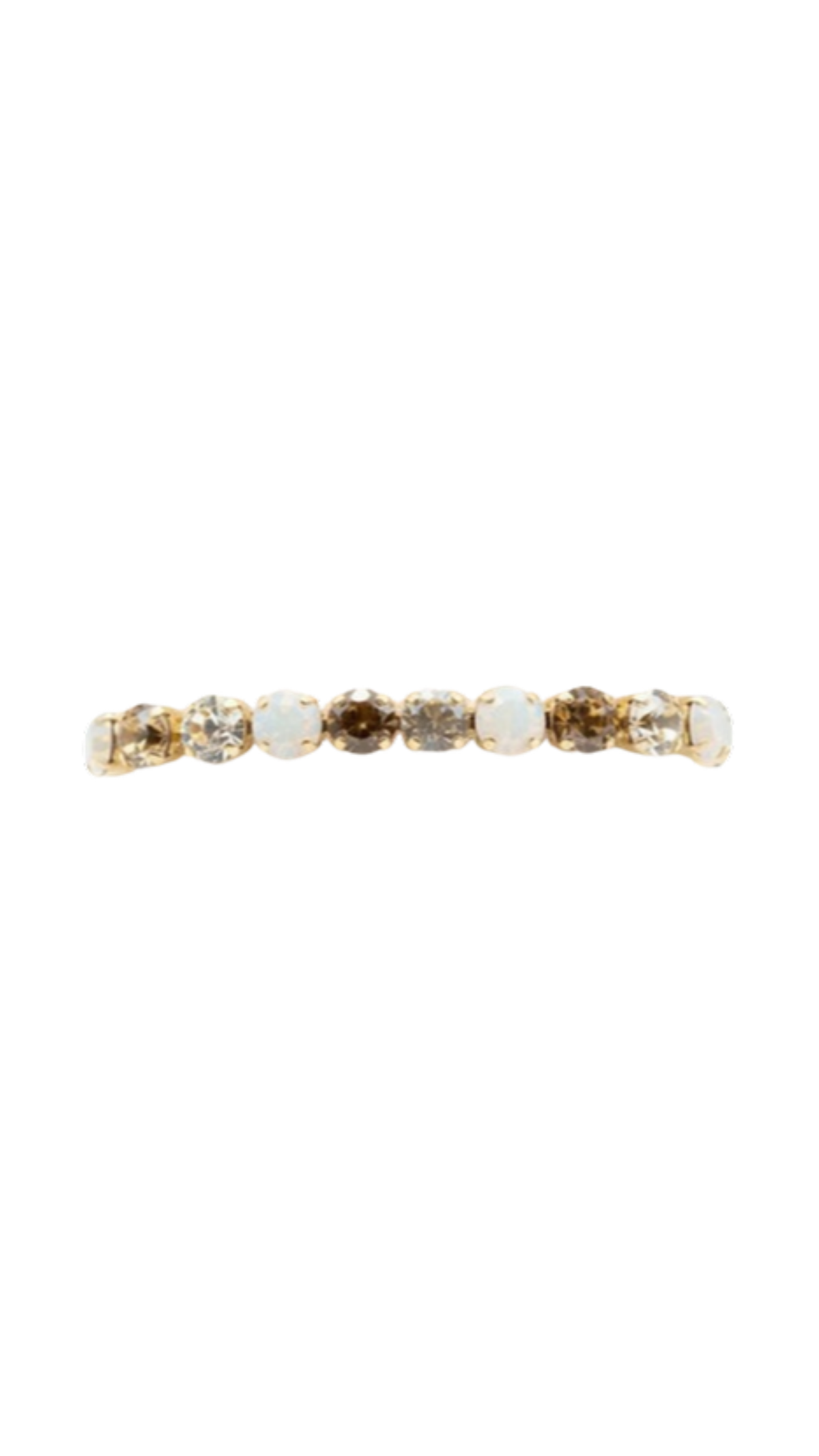 Champagne and Moonstone Stretch Bracelet, full view on white