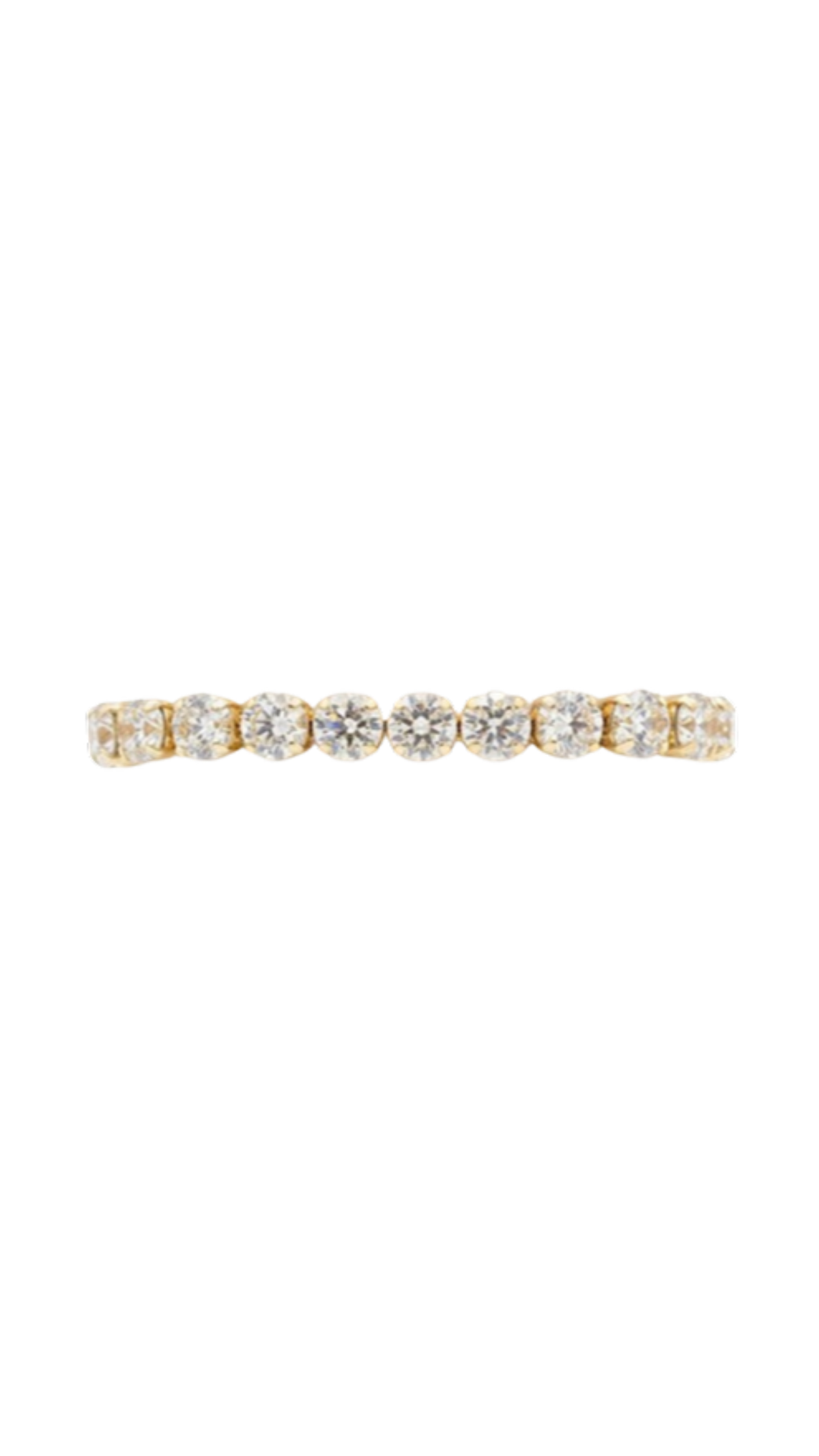 Clear Rhinestone Stretch Bracelet, full view on white