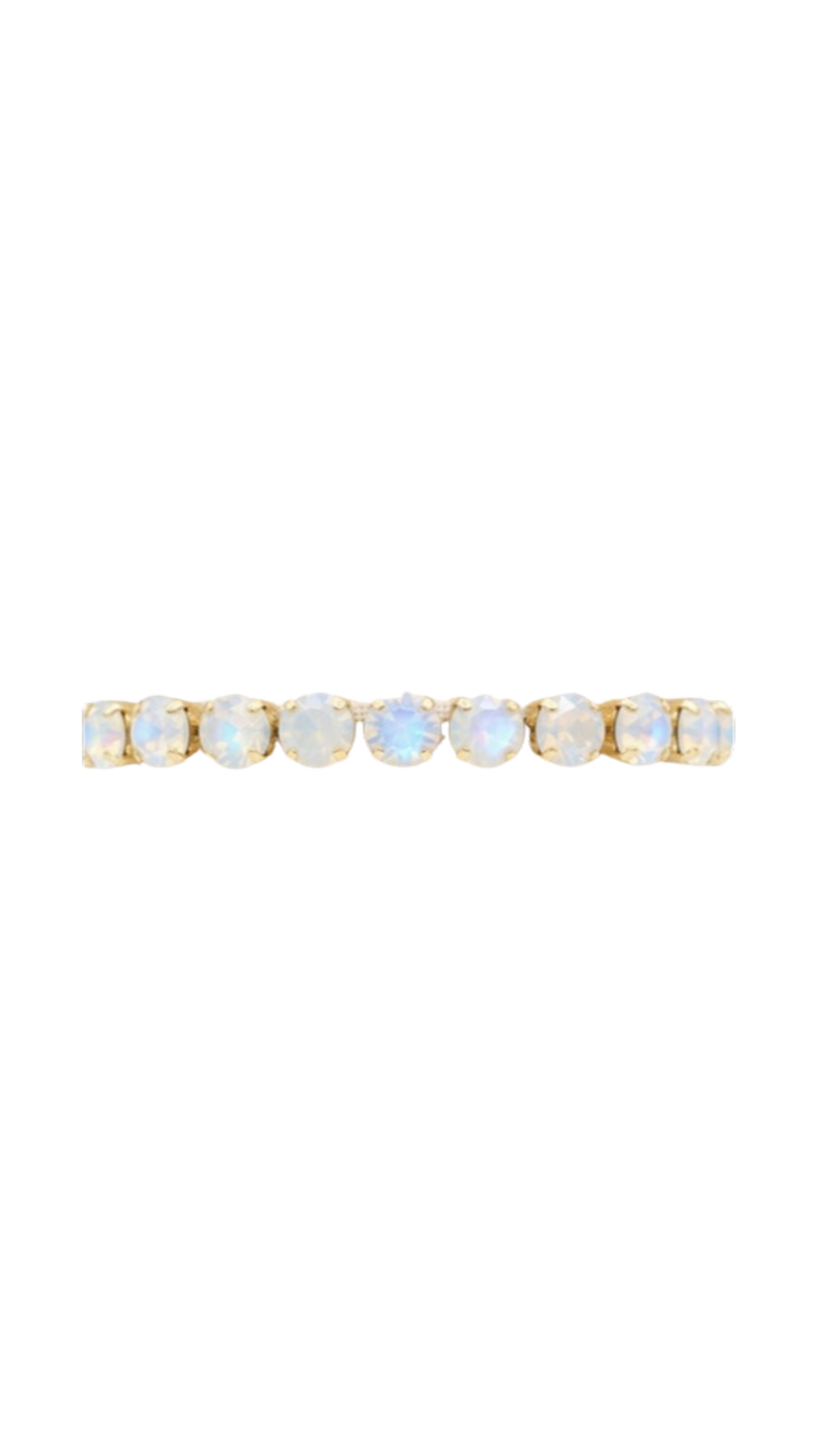 Moonstone Rhinestone Stretch Bracelet, full view on white