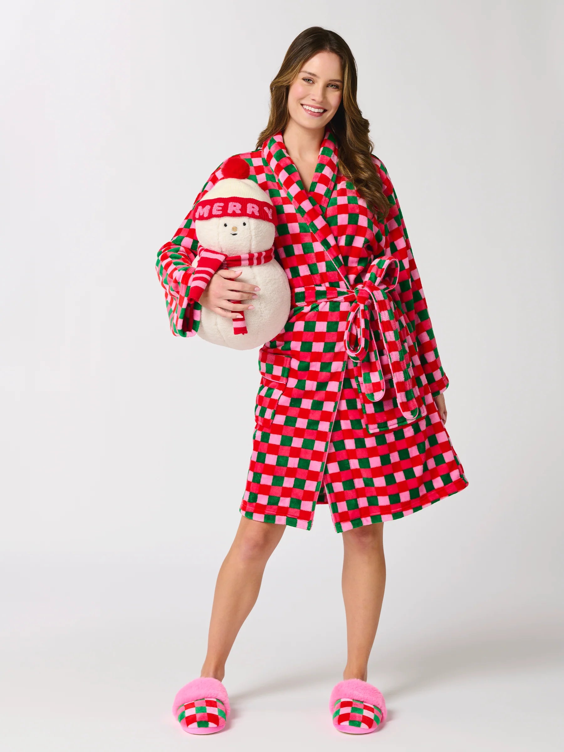 Christmas Checkerboard Plush Robe - The BLVD