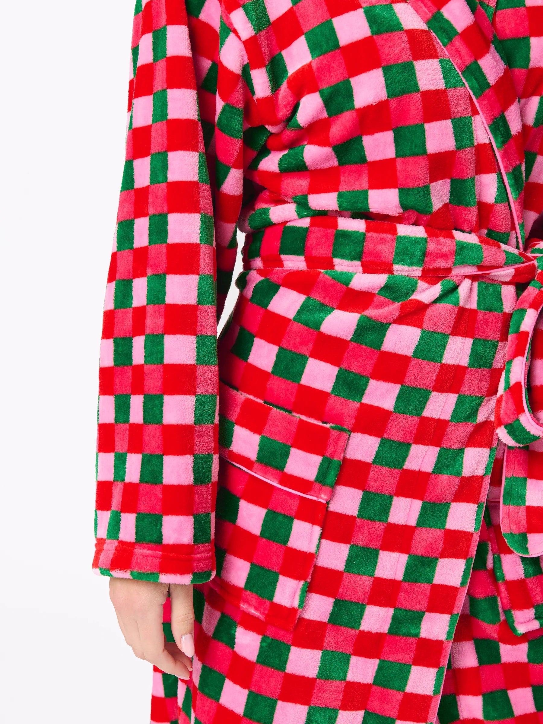 Christmas Checkerboard Plush Robe - The BLVD