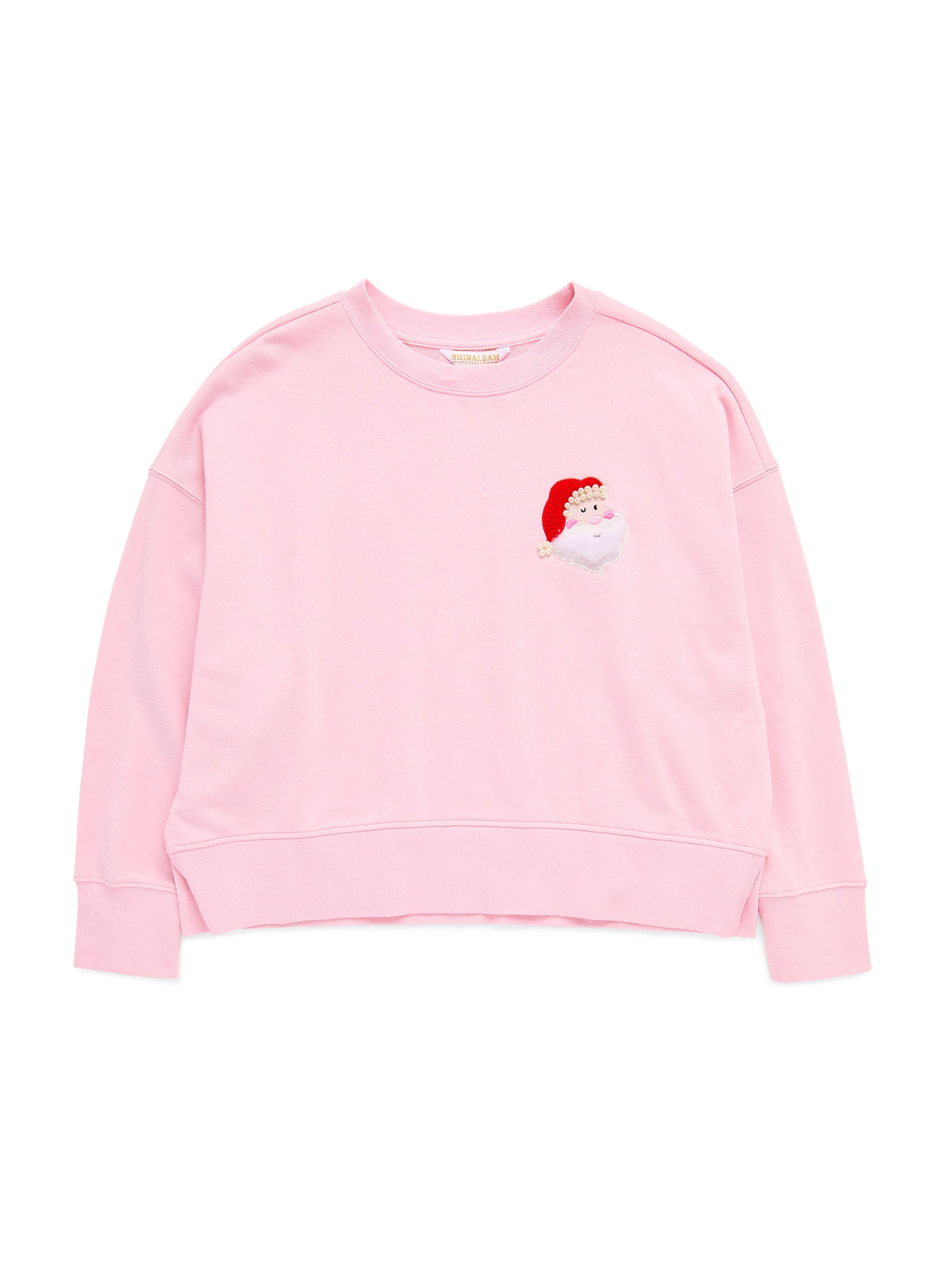 04-88-A36BL Santa Ho Ho Ho Relaxed Sweatshirt Blush - Shiraleah