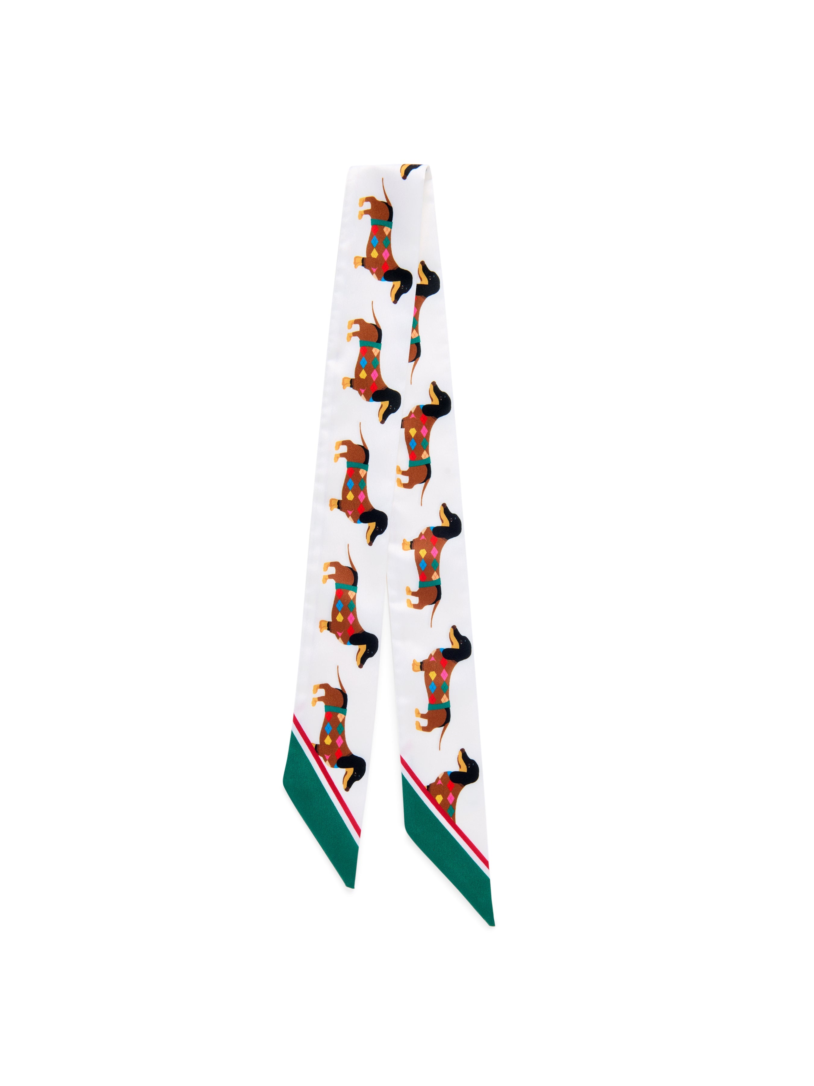07-28-034IV Ivory Doggies Twilly Scarf - Shiraleah