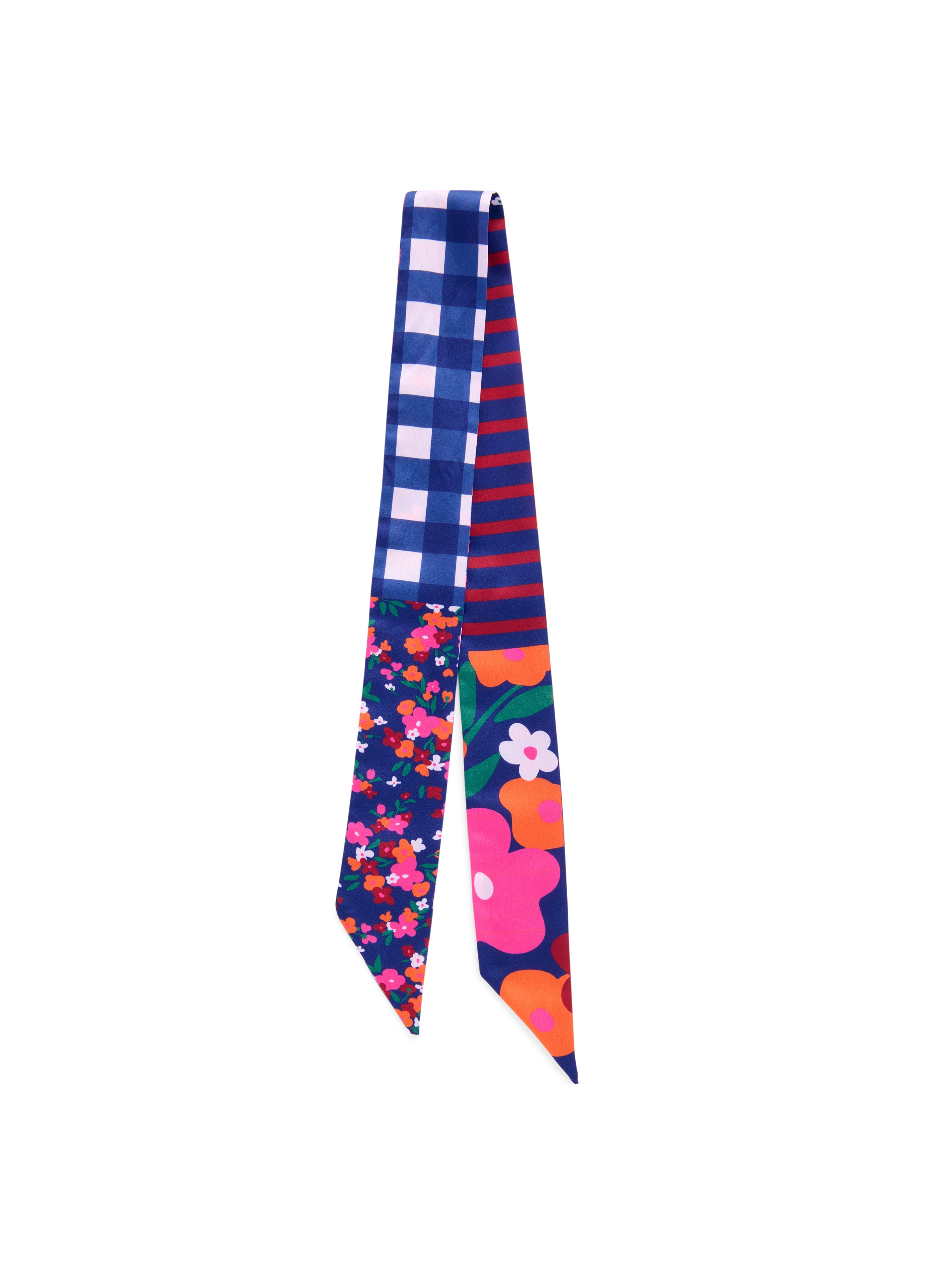07-28-037NVY Navy Floral Twilly Scarf - Shiraleah