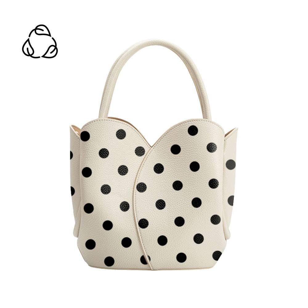 Tulip Cream Polka Dot Top Handle Bag