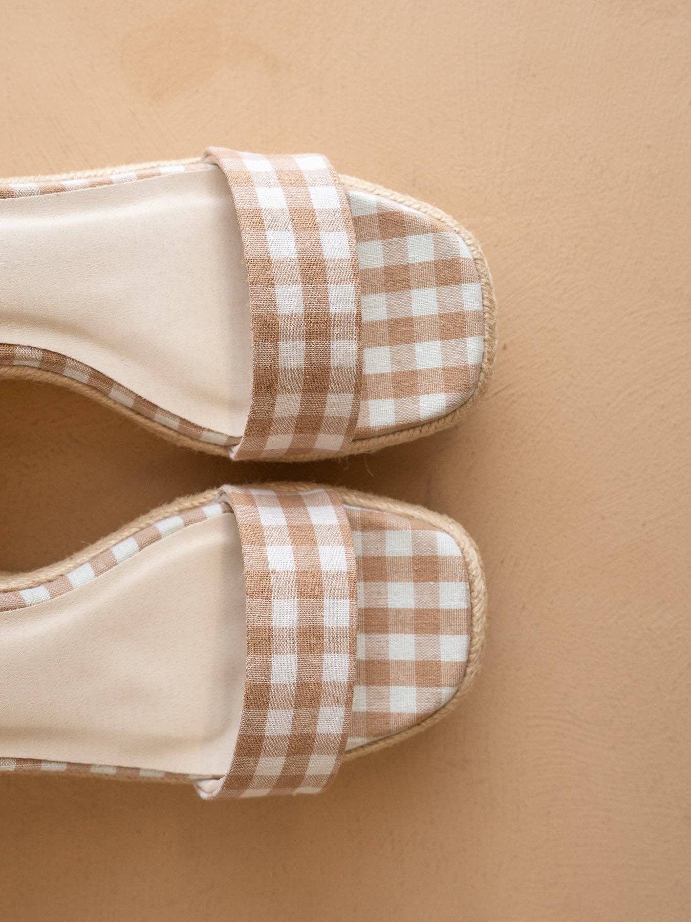 The Oceana Gingham Wrap Wedge