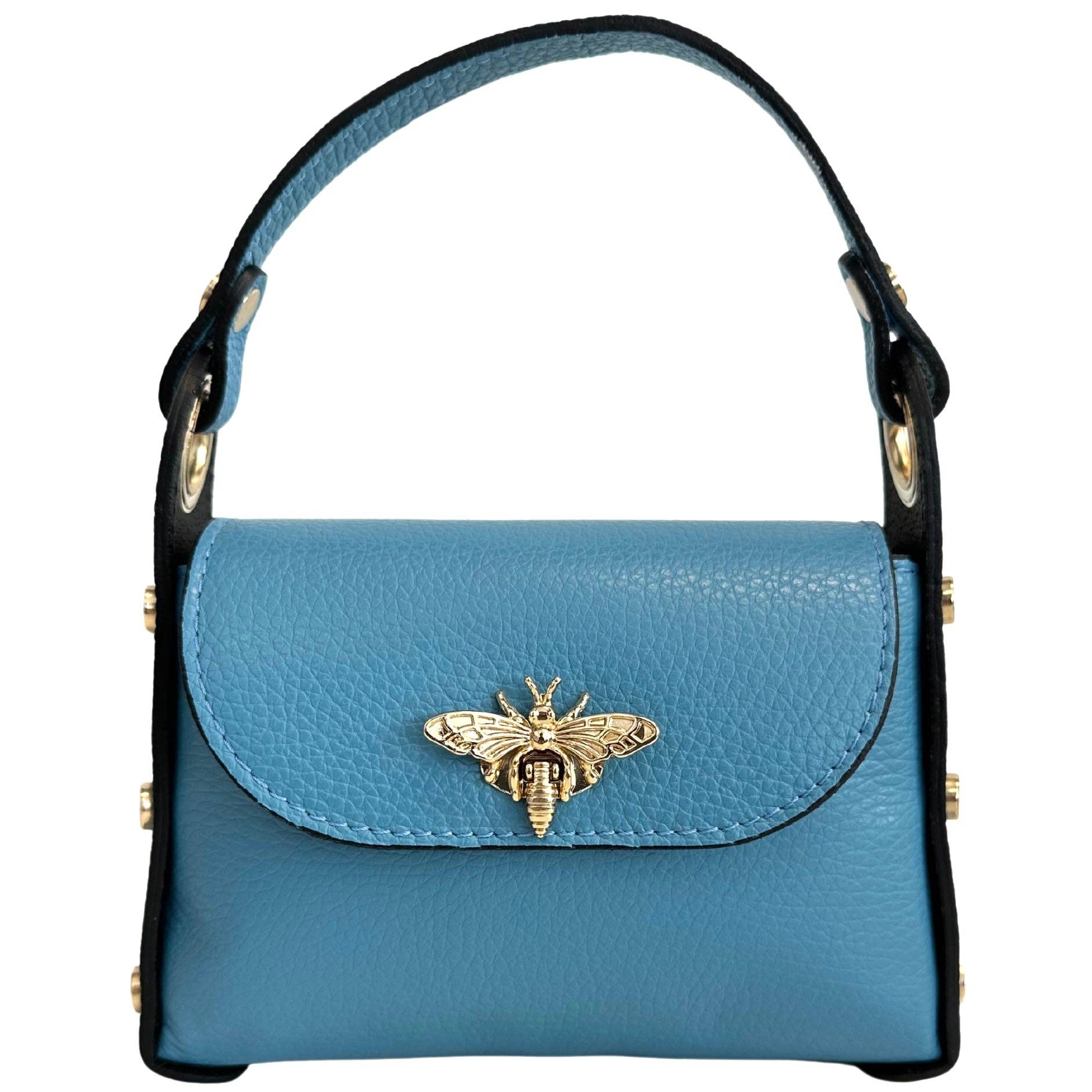Mini Leather Bag w/Fly Closure