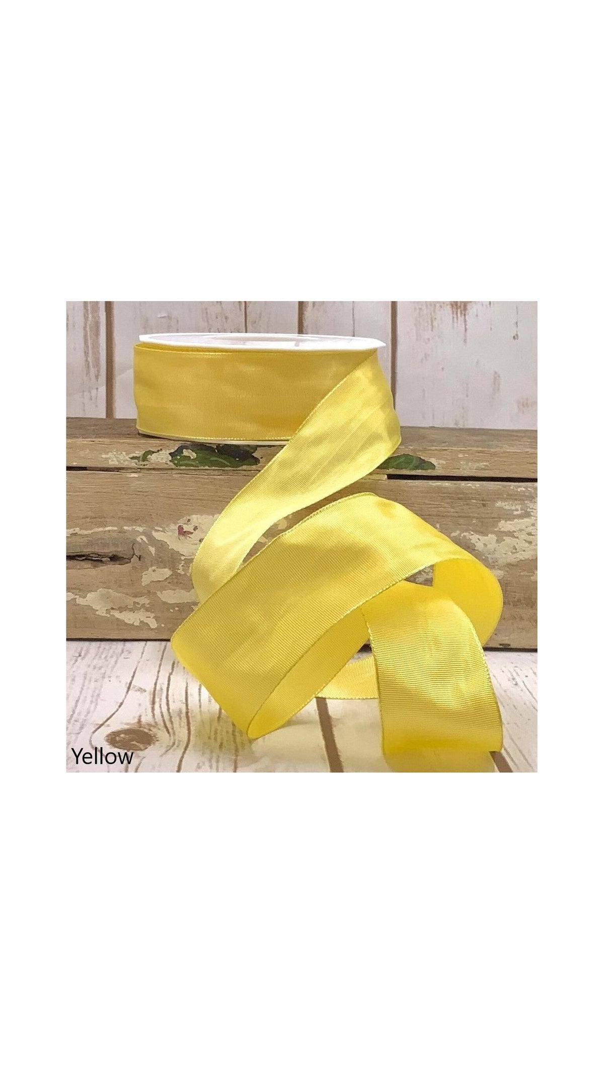 1.5" x 27 yds French wired, true yellow - The BLVD