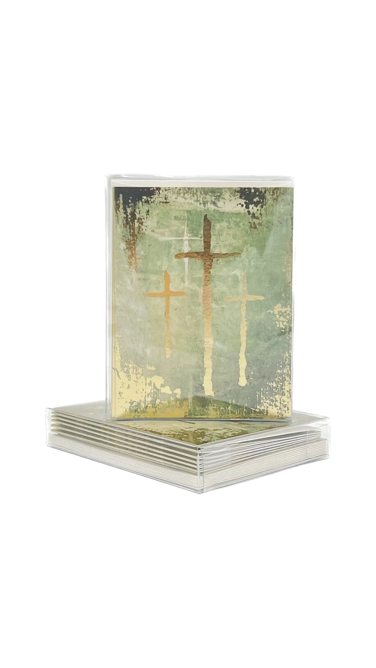 Sage Golden Crosses Folded Notes - The BLVD
