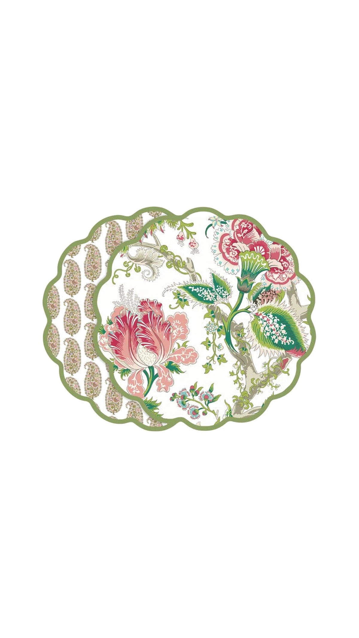 VIDA Peony&Paisley Reversible Placemats Set of 4 - The BLVD